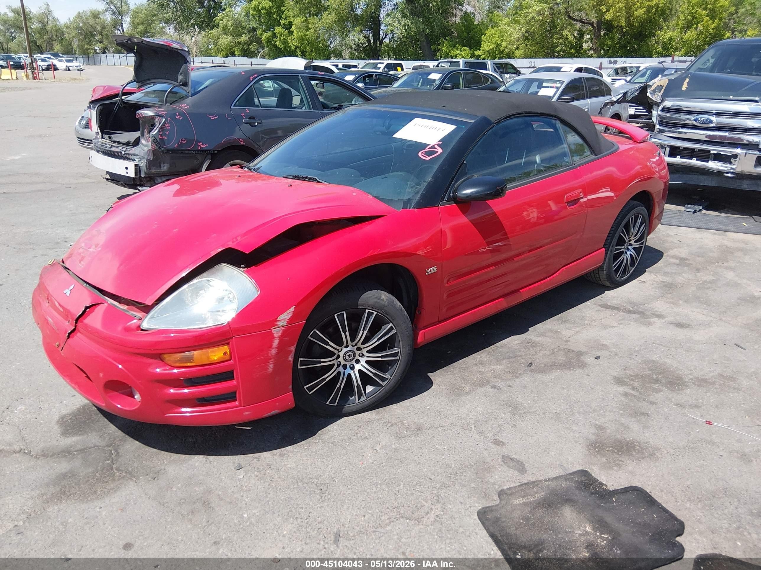 2003 Mitsubishi Eclipse Spyder Gt Red vin: 4A3AE55HX3E097391