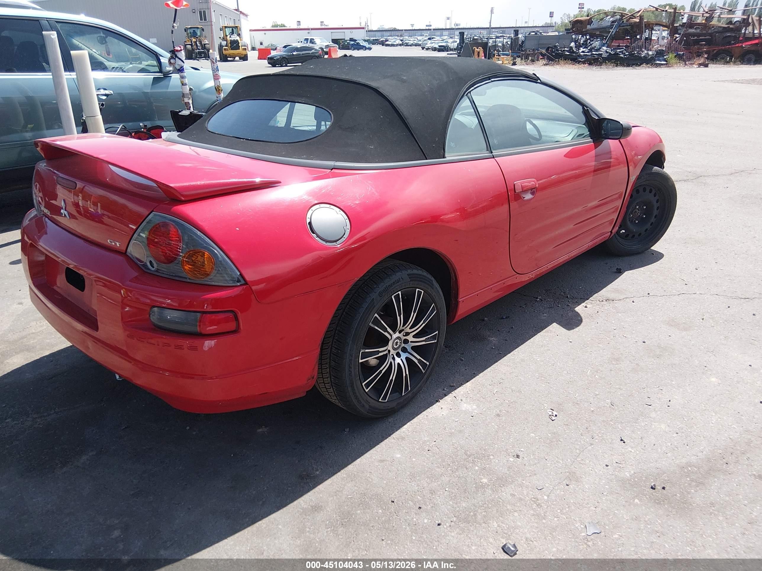 2003 Mitsubishi Eclipse Spyder Gt Red vin: 4A3AE55HX3E097391