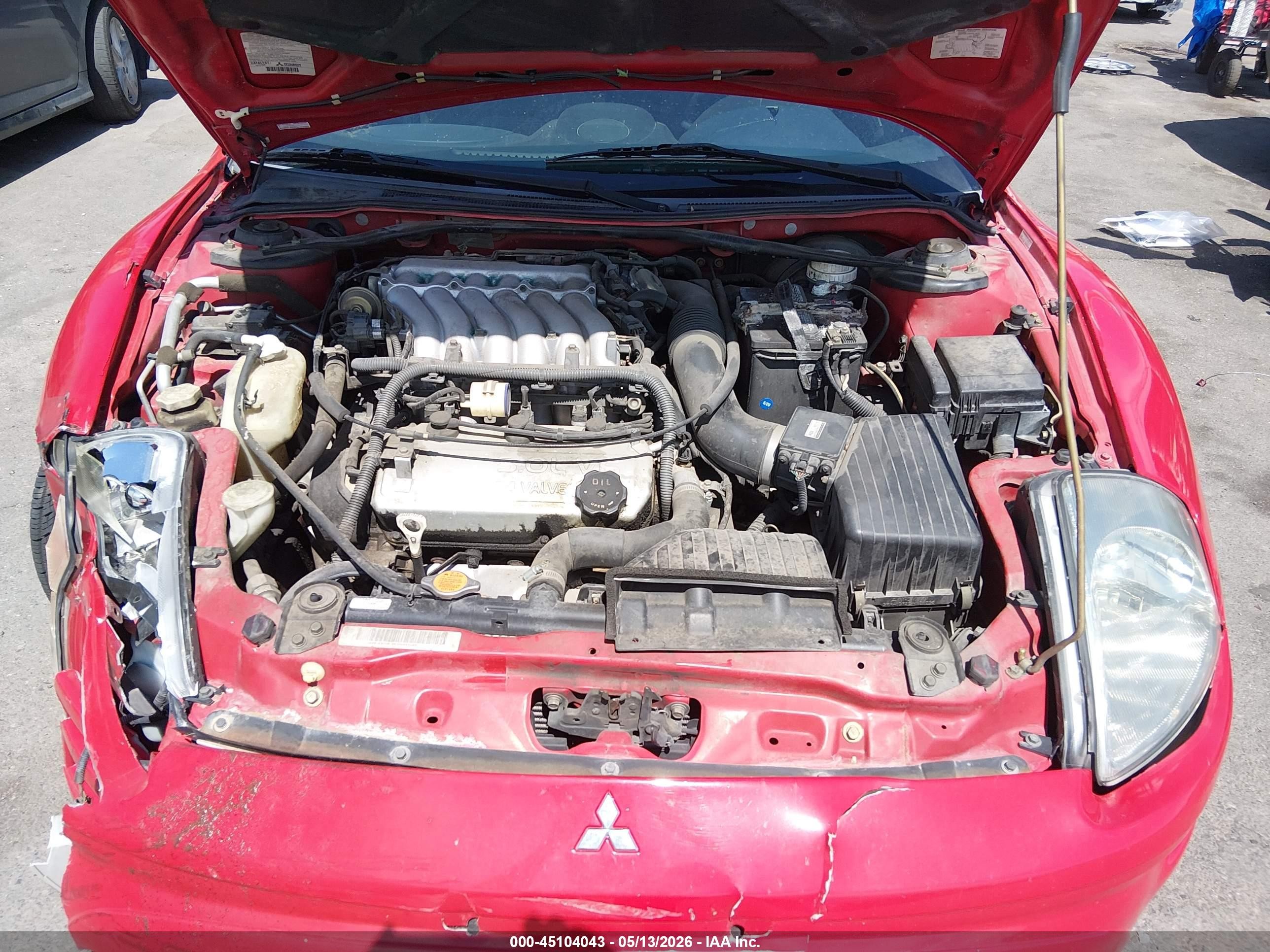 2003 Mitsubishi Eclipse Spyder Gt Red vin: 4A3AE55HX3E097391