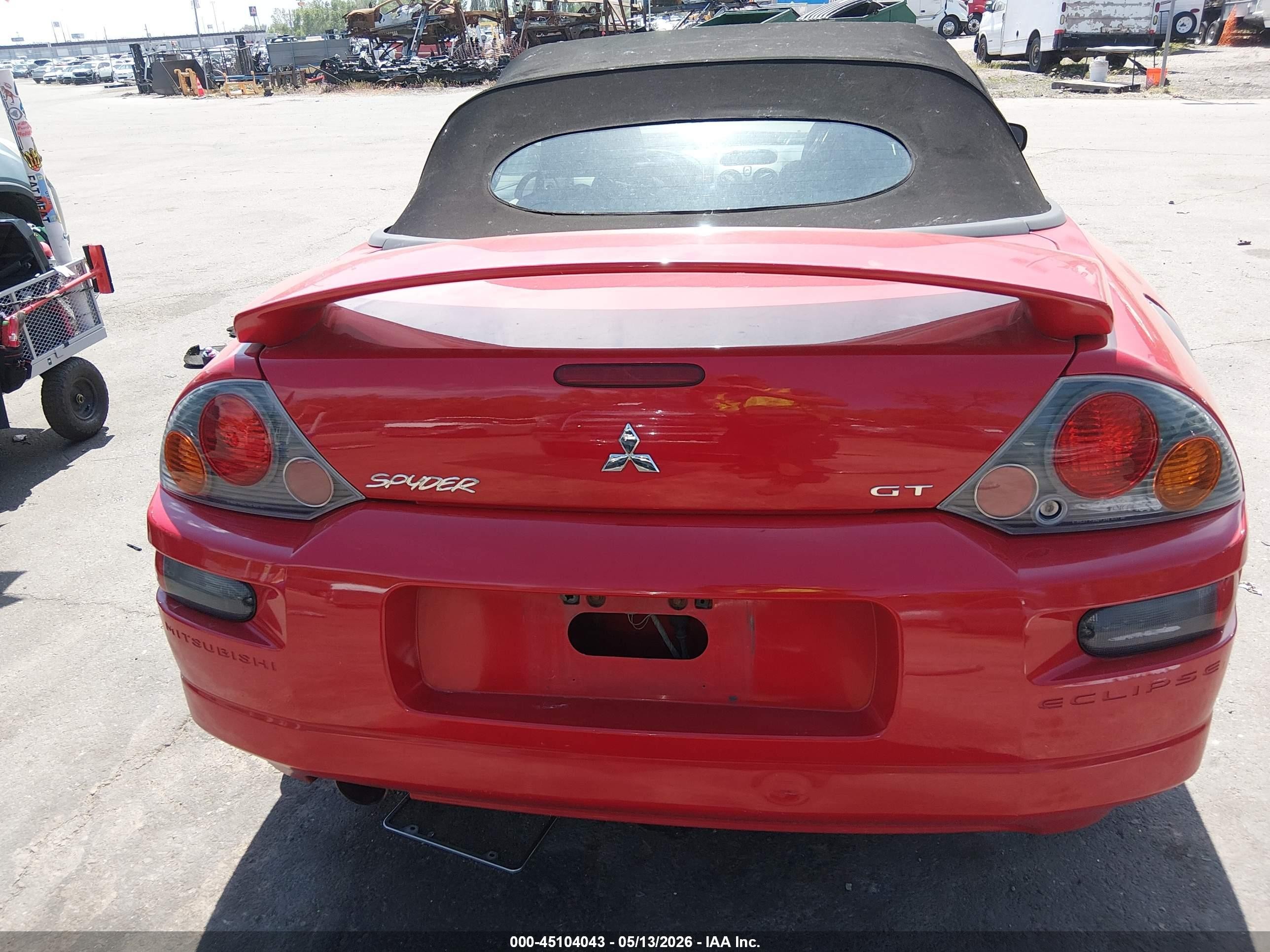 2003 Mitsubishi Eclipse Spyder Gt Red vin: 4A3AE55HX3E097391