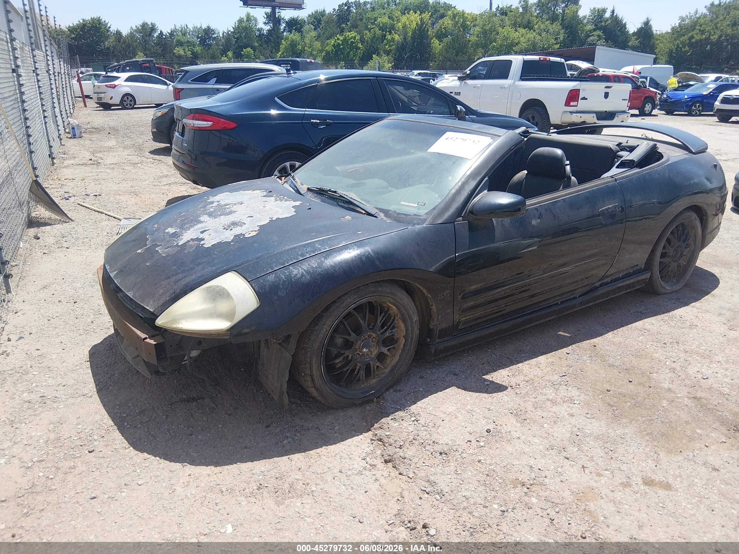 2005 Mitsubishi Eclipse Spyder Gts Black vin: 4A3AE75H15E019371