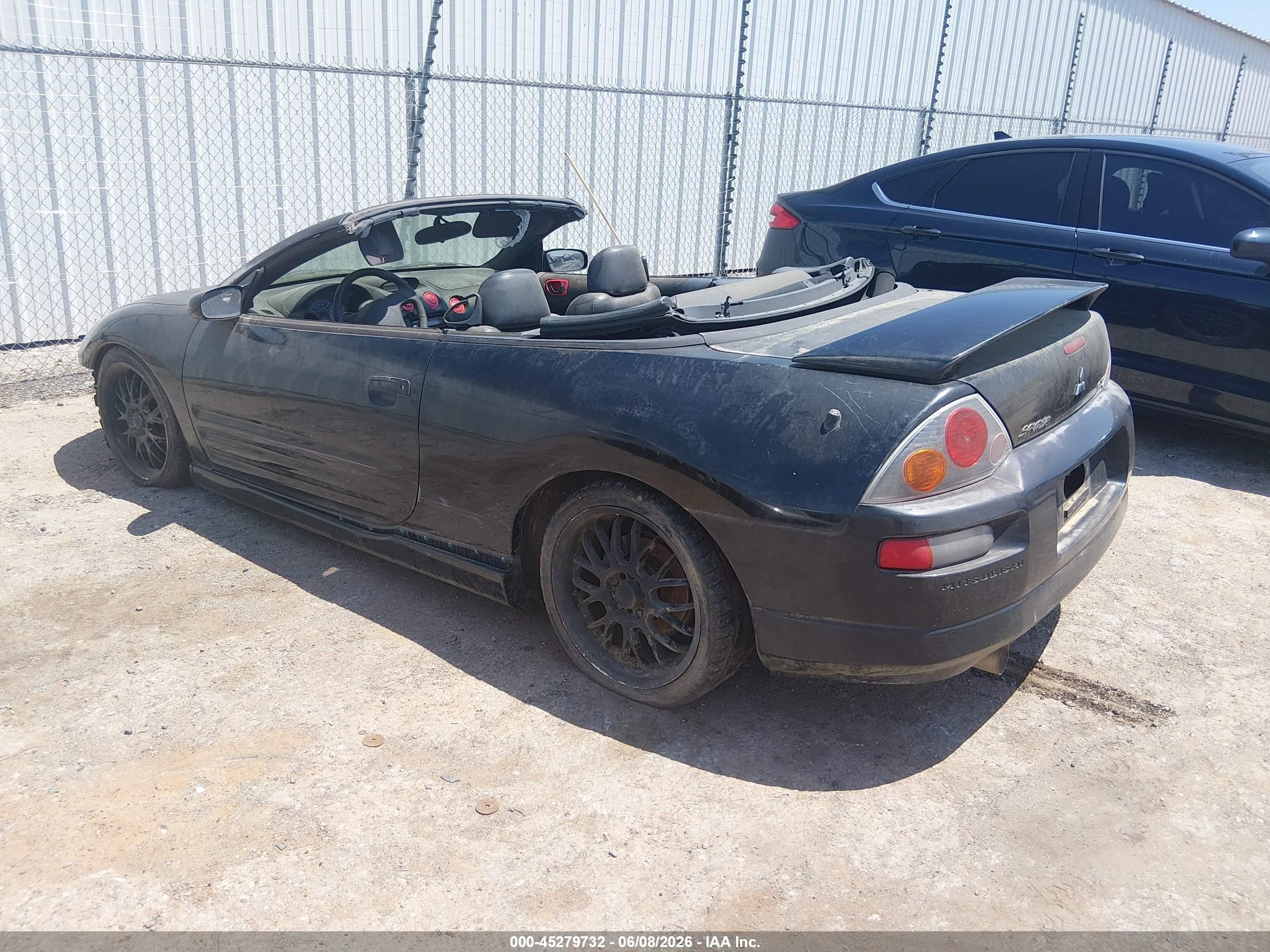 2005 Mitsubishi Eclipse Spyder Gts Black vin: 4A3AE75H15E019371