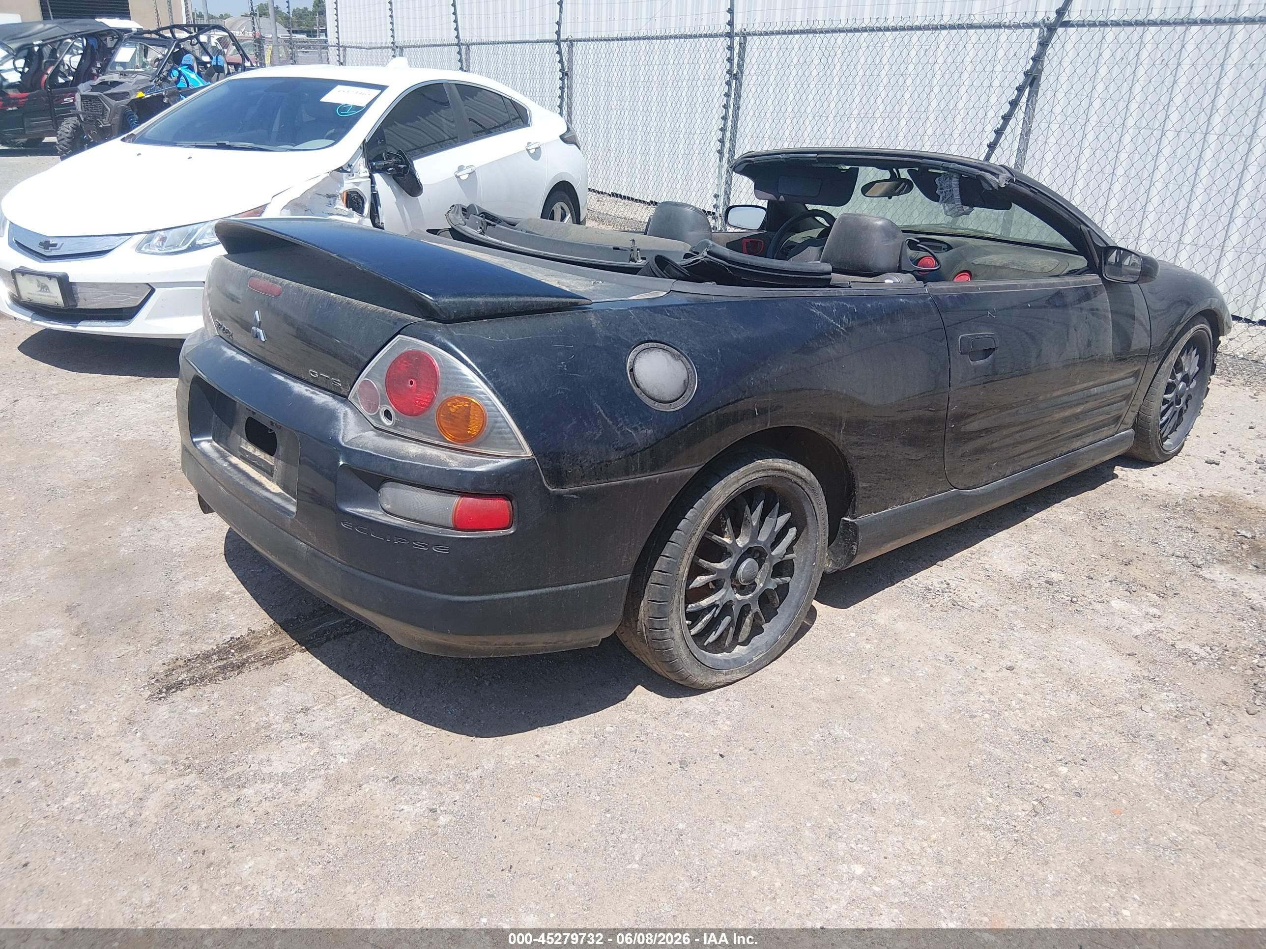2005 Mitsubishi Eclipse Spyder Gts Black vin: 4A3AE75H15E019371