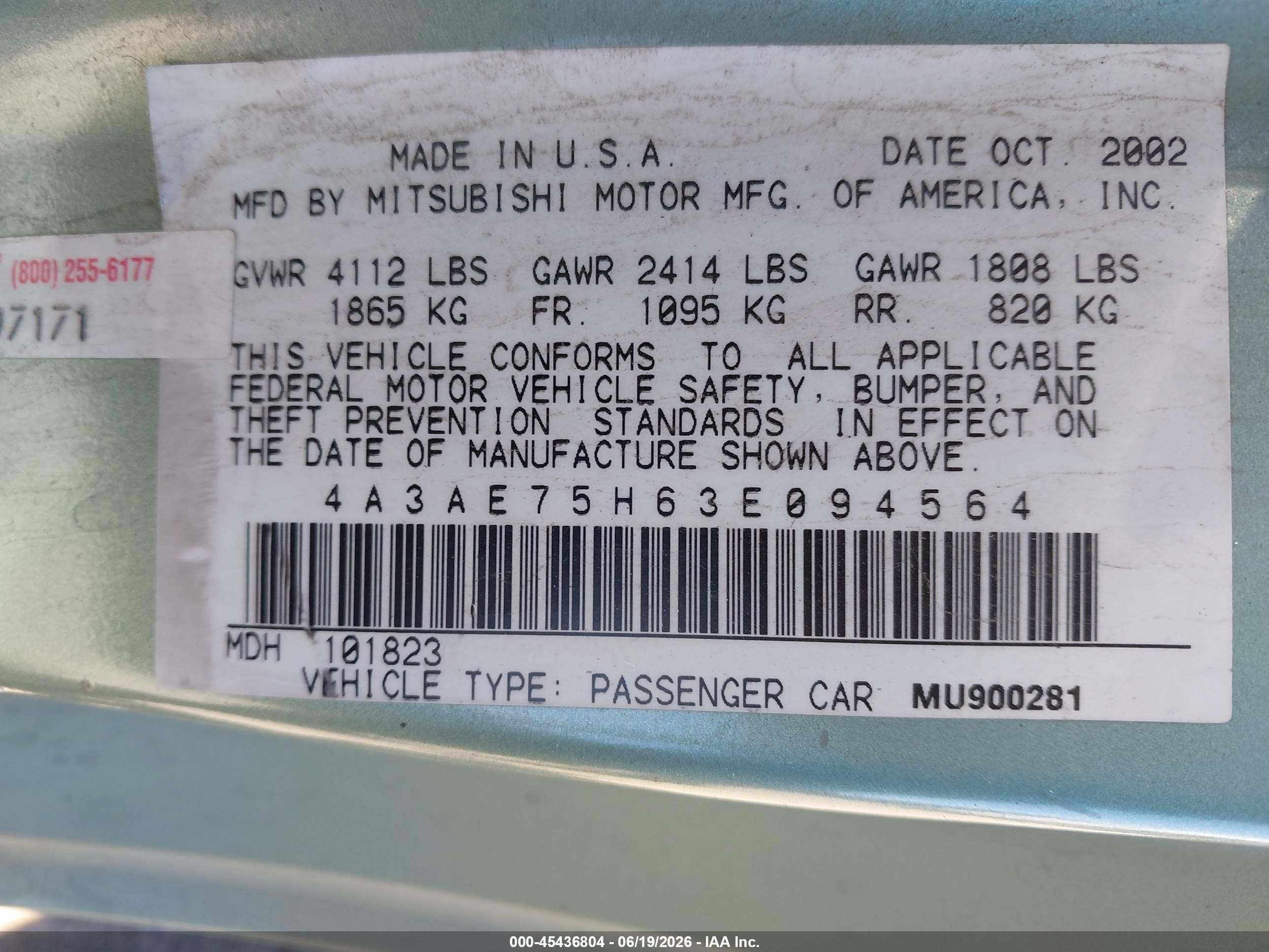 2003 Mitsubishi Eclipse Spyder Gts Green vin: 4A3AE75H63E094564