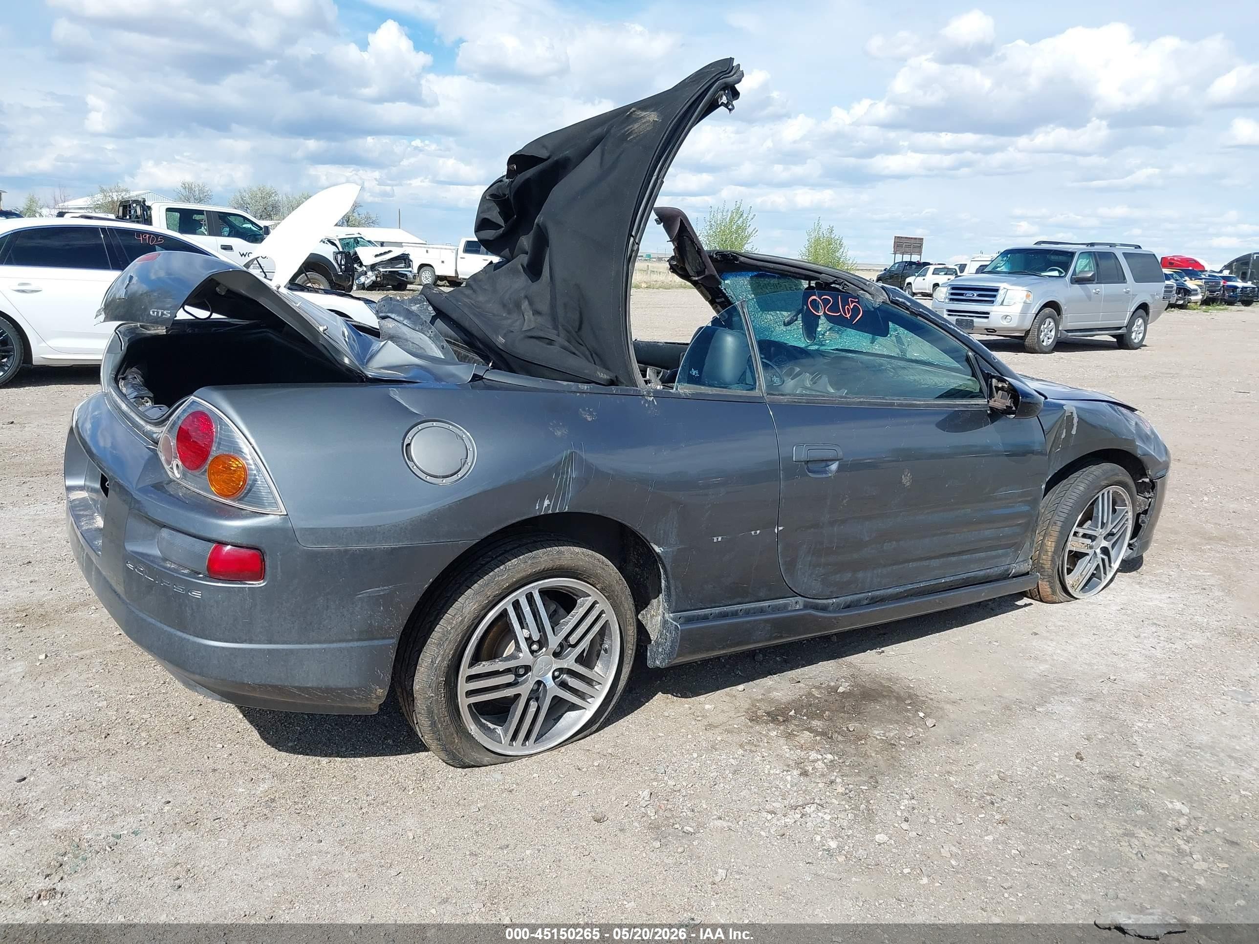 2003 Mitsubishi Eclipse Spyder Gts Gray vin: 4A3AE75H63E171417