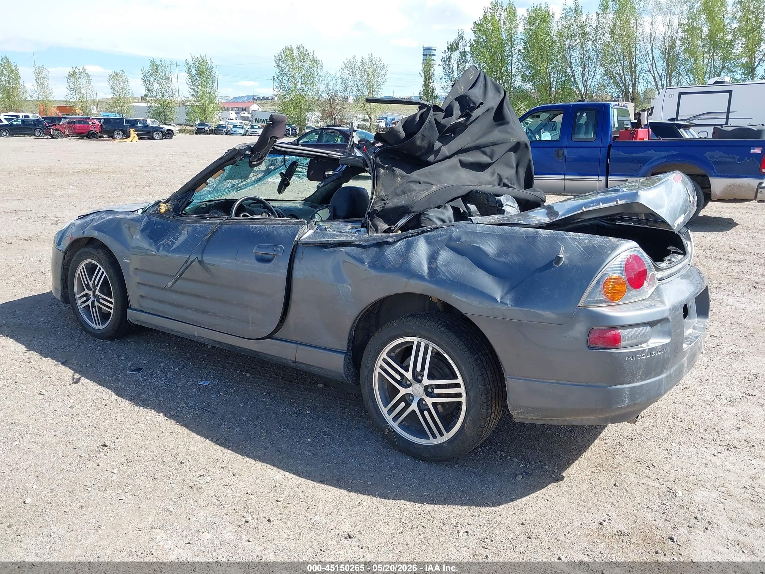 2003 Mitsubishi Eclipse Spyder Gts Gray vin: 4A3AE75H63E171417