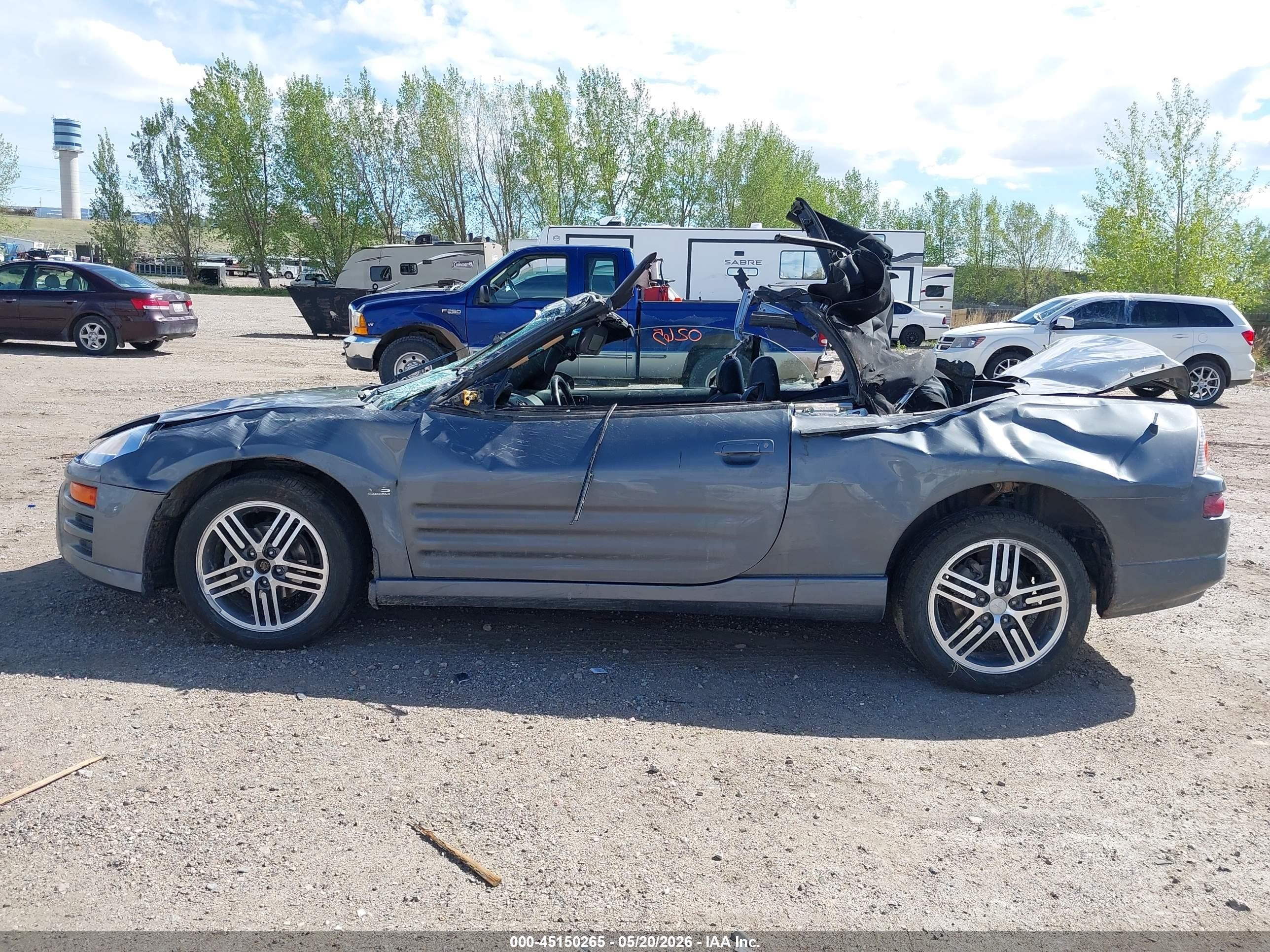2003 Mitsubishi Eclipse Spyder Gts Gray vin: 4A3AE75H63E171417