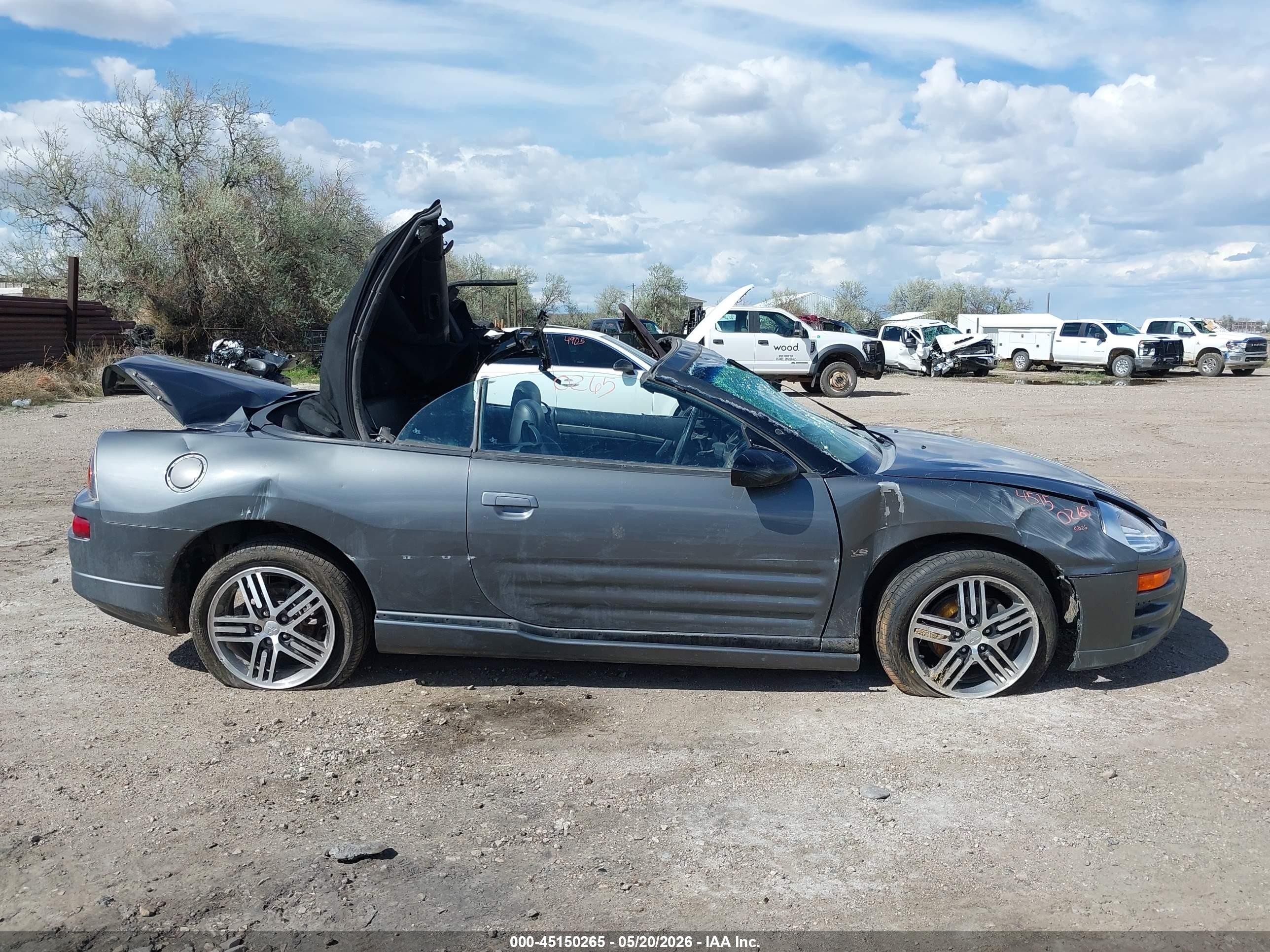 2003 Mitsubishi Eclipse Spyder Gts Gray vin: 4A3AE75H63E171417
