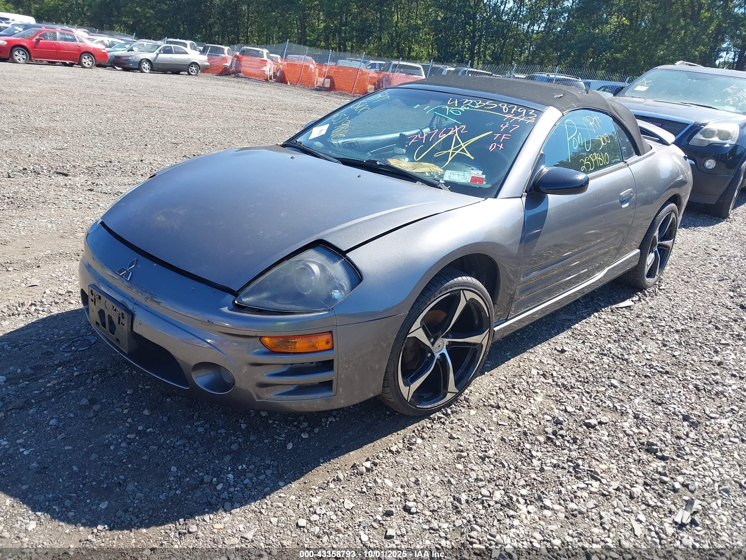 2004 Mitsubishi Eclipse Spyder Gts Gray vin: 4A3AE75H84E048722