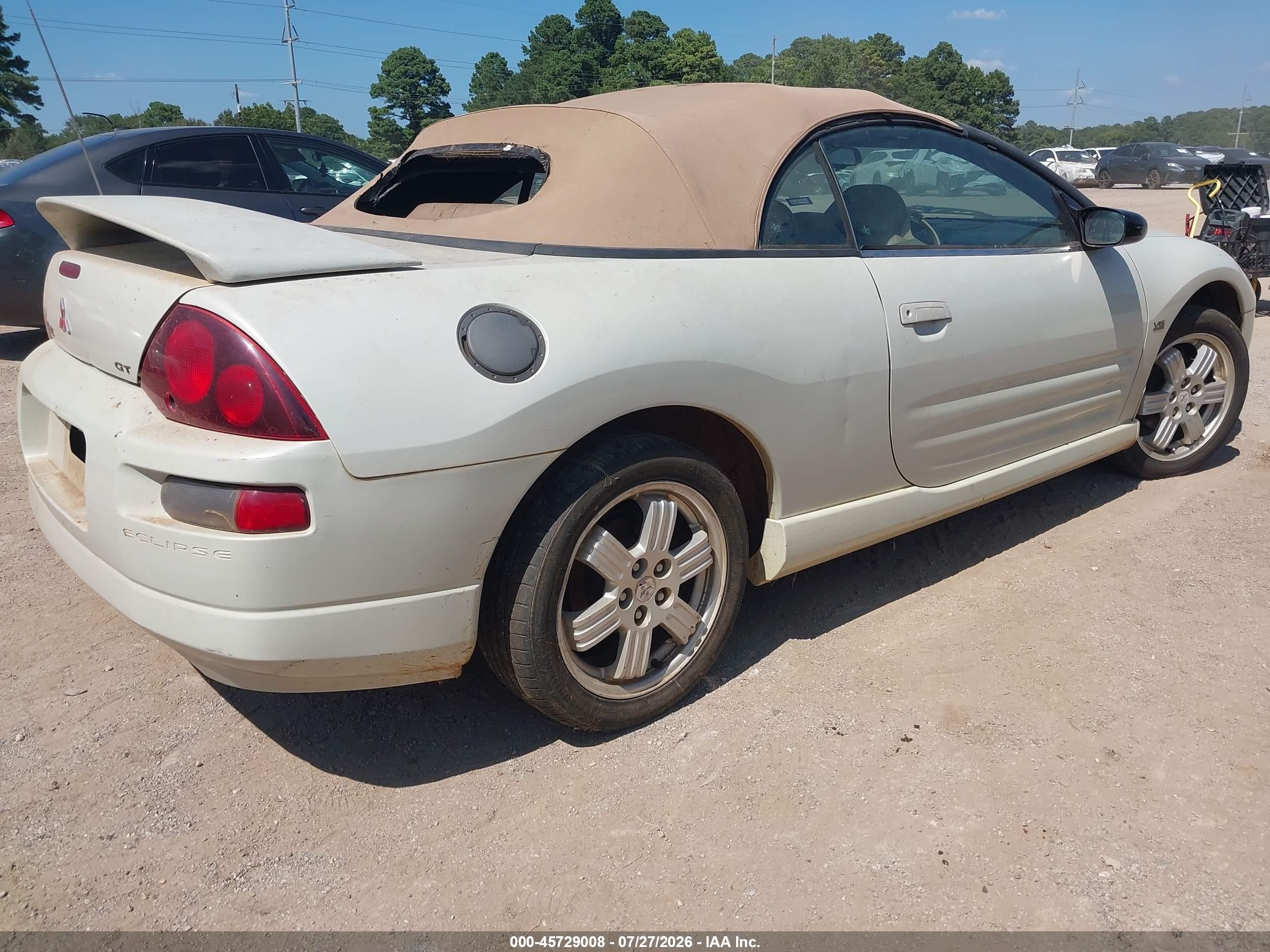 2001 Mitsubishi Eclipse Spyder Gt White vin: 4A3AE85H11E057232