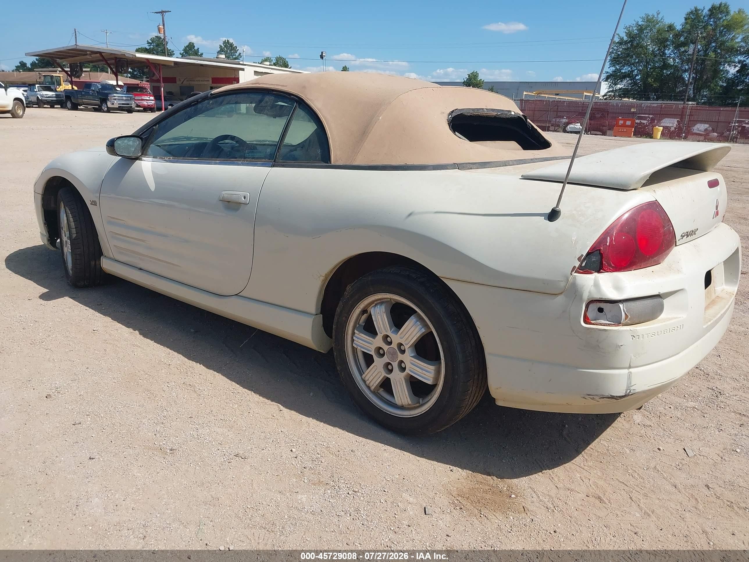 2001 Mitsubishi Eclipse Spyder Gt White vin: 4A3AE85H11E057232