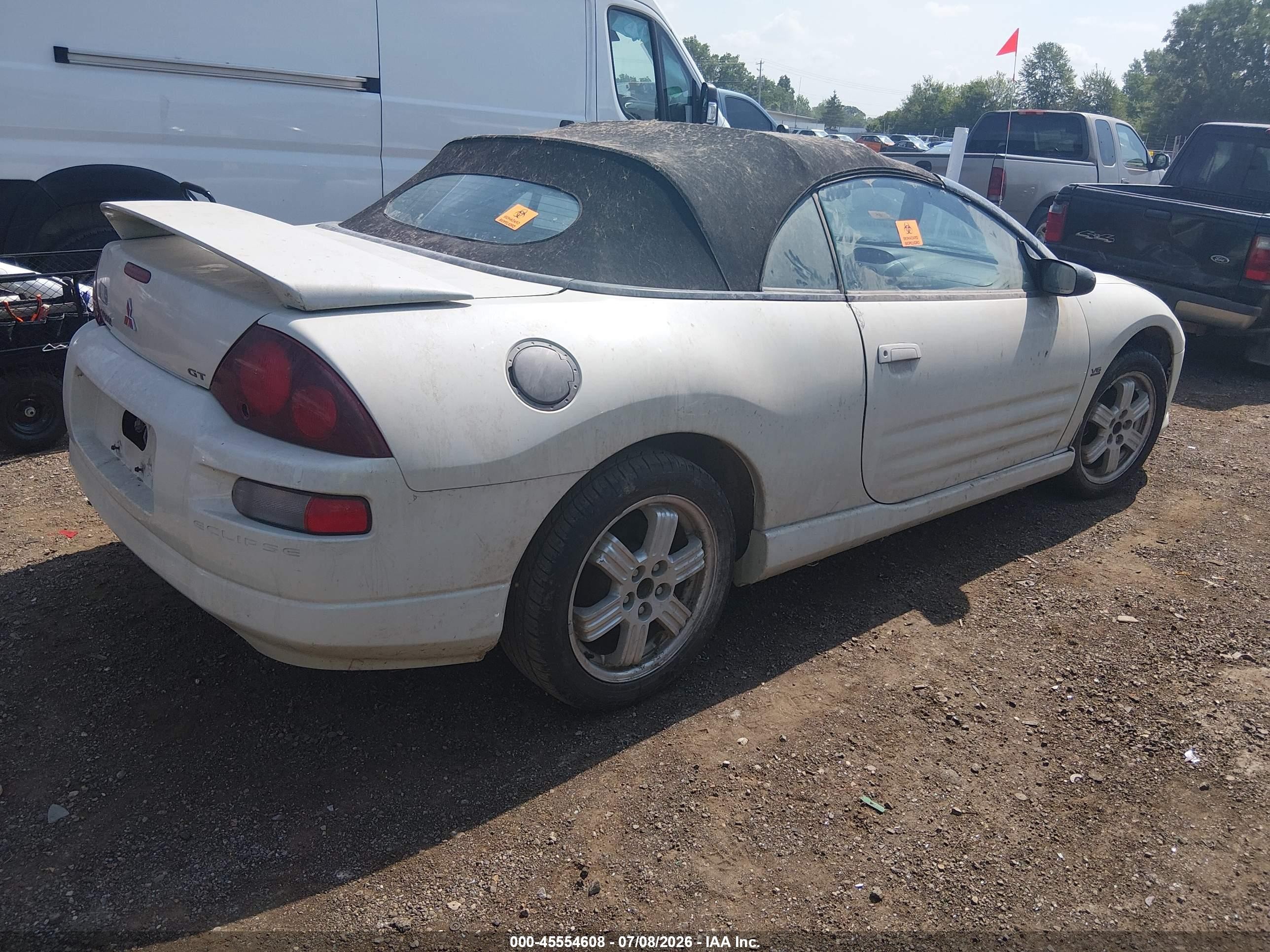 2001 Mitsubishi Eclipse Spyder Gt White vin: 4A3AE85H41E049366