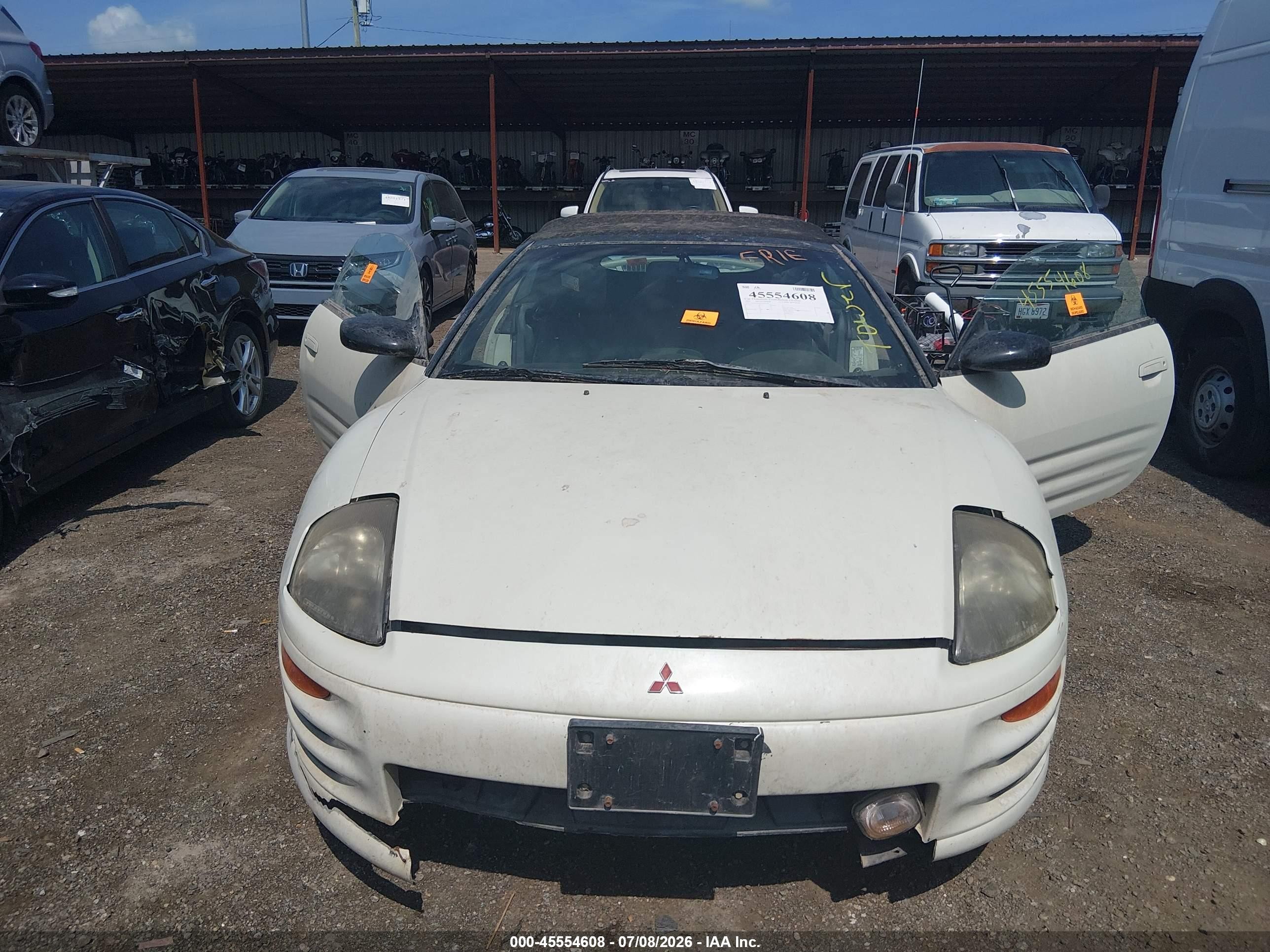2001 Mitsubishi Eclipse Spyder Gt White vin: 4A3AE85H41E049366