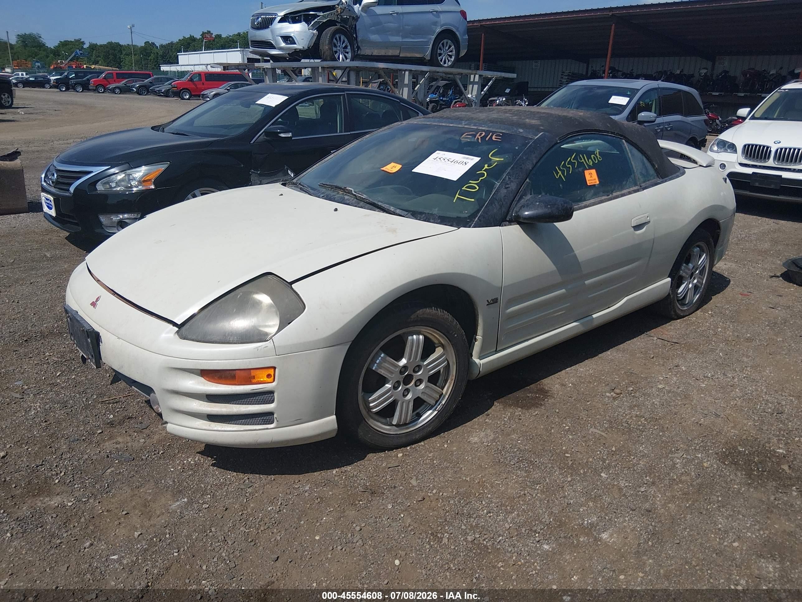 2001 Mitsubishi Eclipse Spyder Gt White vin: 4A3AE85H41E049366