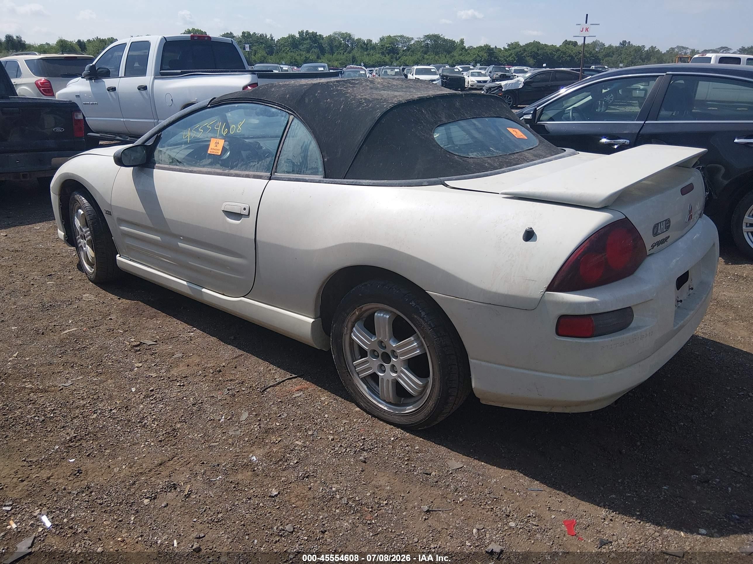 2001 Mitsubishi Eclipse Spyder Gt White vin: 4A3AE85H41E049366