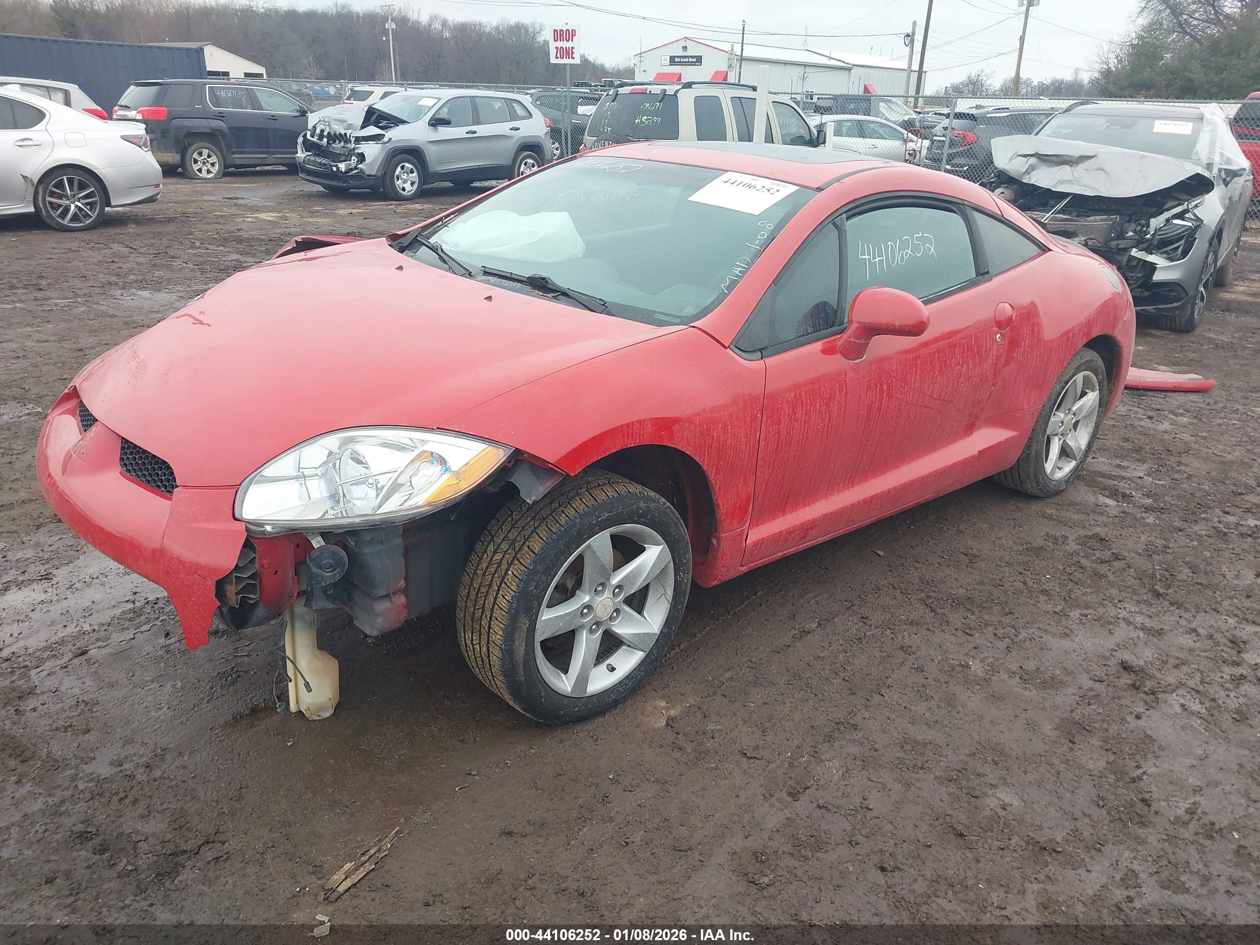 2006 Mitsubishi Eclipse Gs Красный vin: 4A3AK24F16E028875