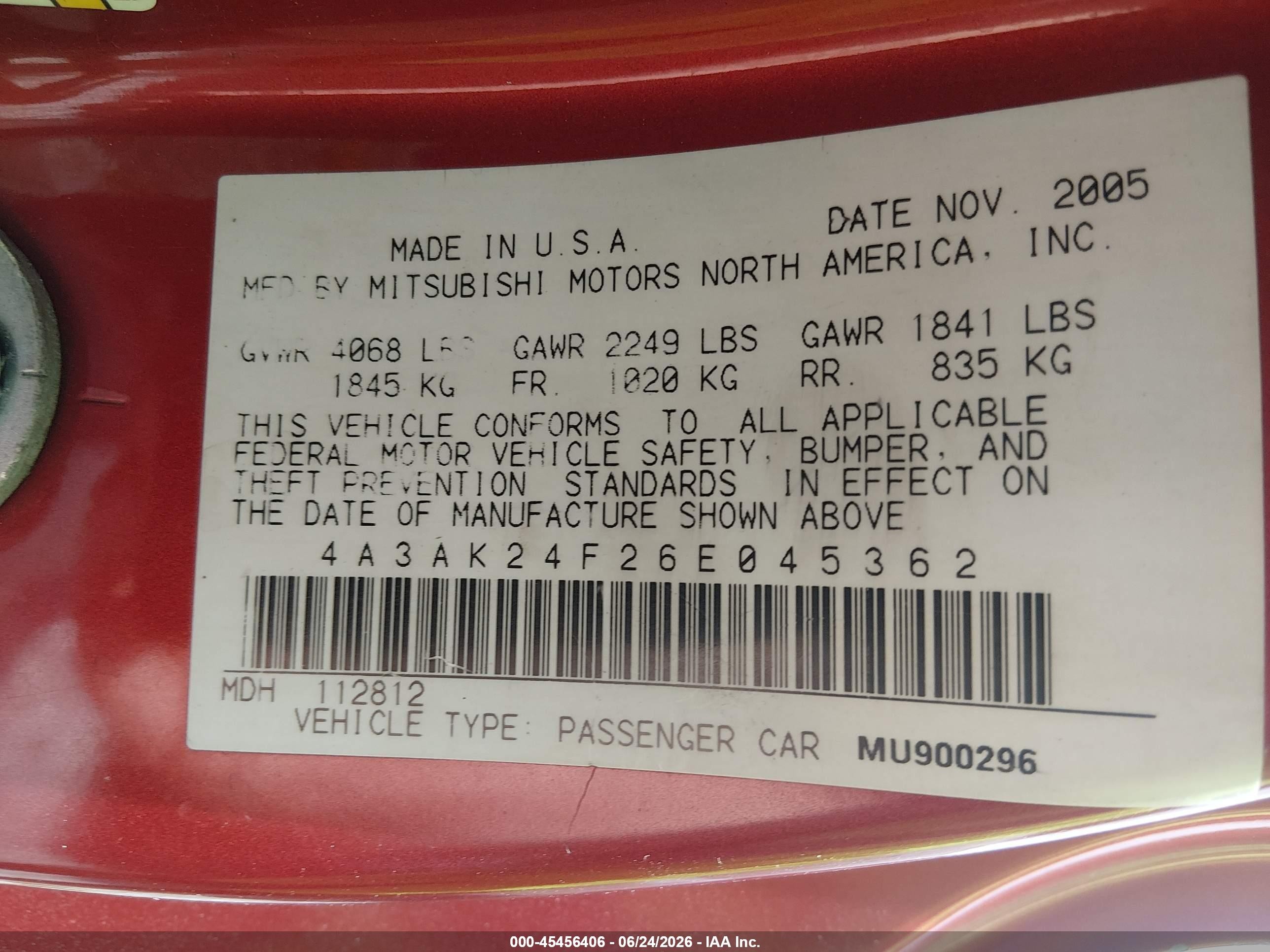 2006 Mitsubishi Eclipse Gs Orange vin: 4A3AK24F26E045362