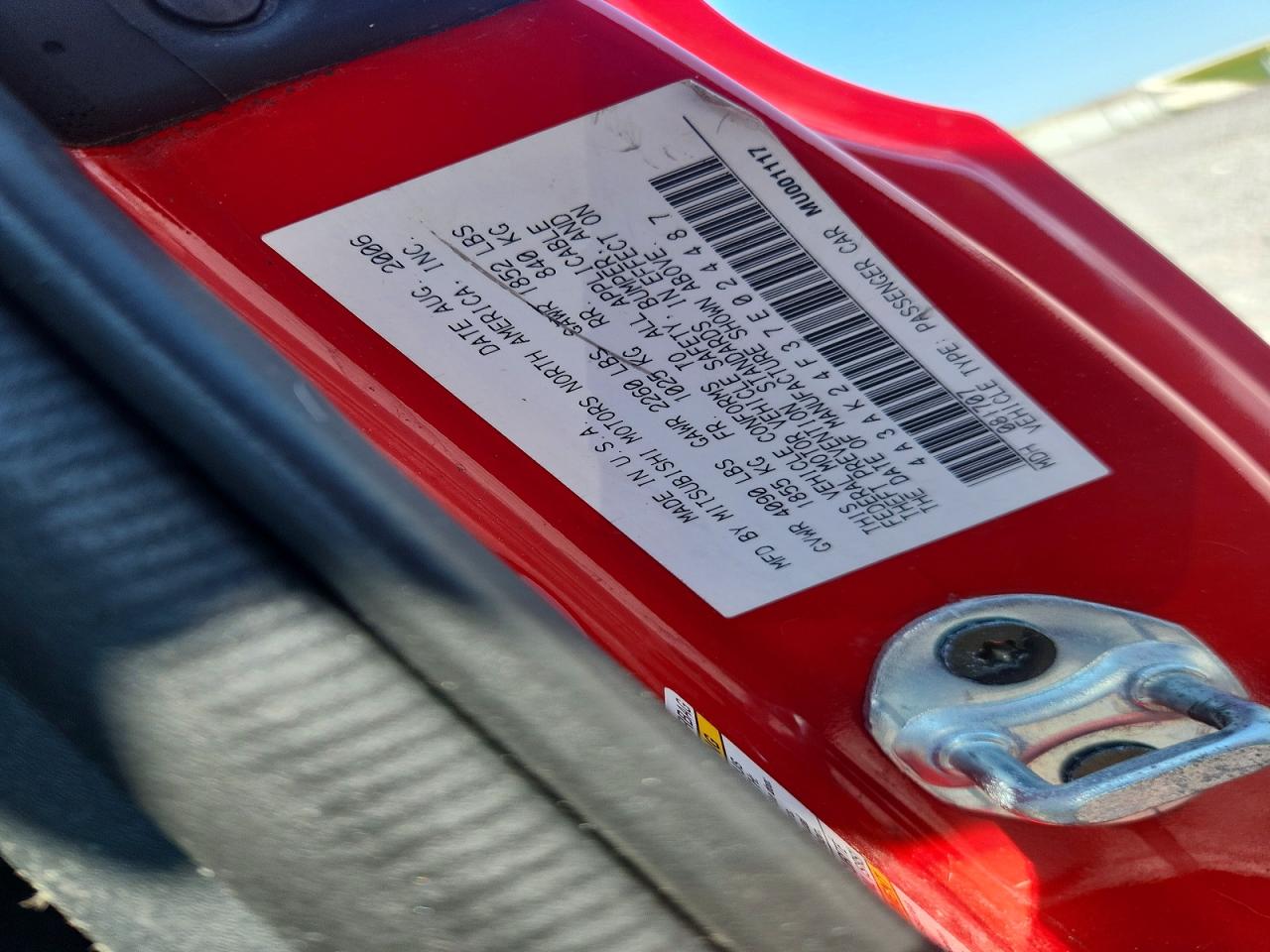 2007 Mitsubishi Eclipse Gs Red vin: 4A3AK24F37E024487