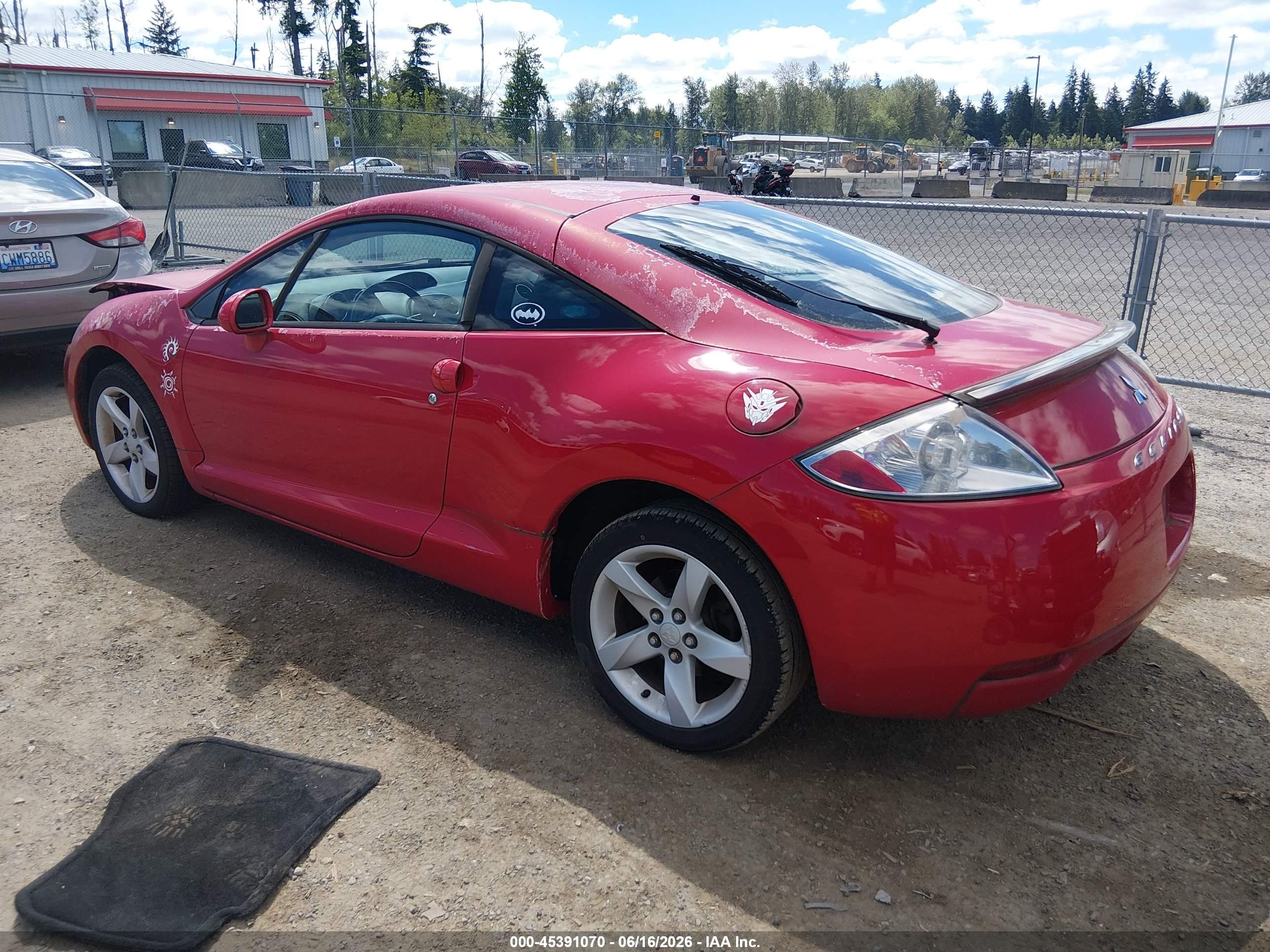 2006 Mitsubishi Eclipse Gt Red vin: 4A3AK34T86E016086