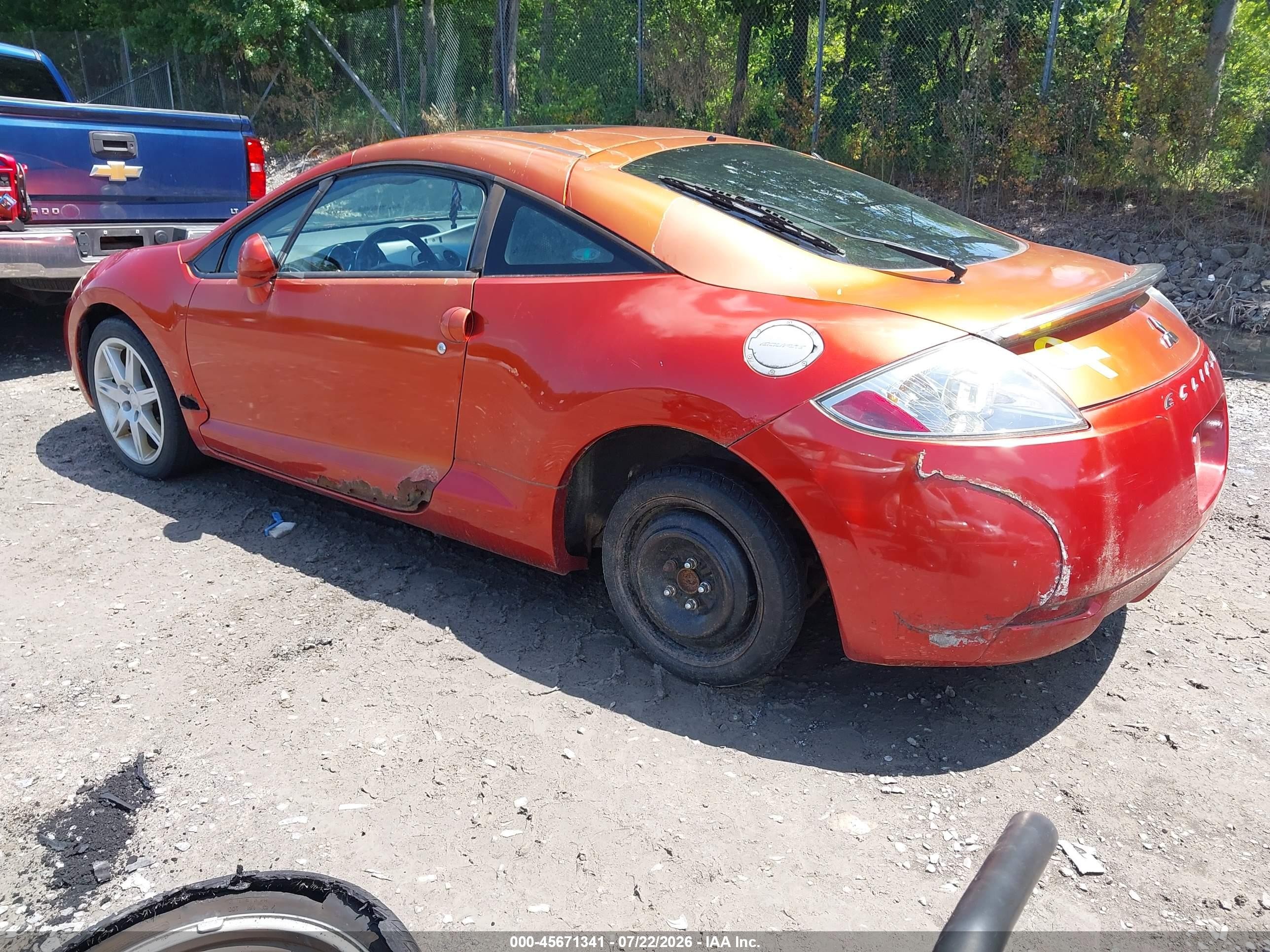 2007 Mitsubishi Eclipse Se Orange vin: 4A3AK64F77E065065