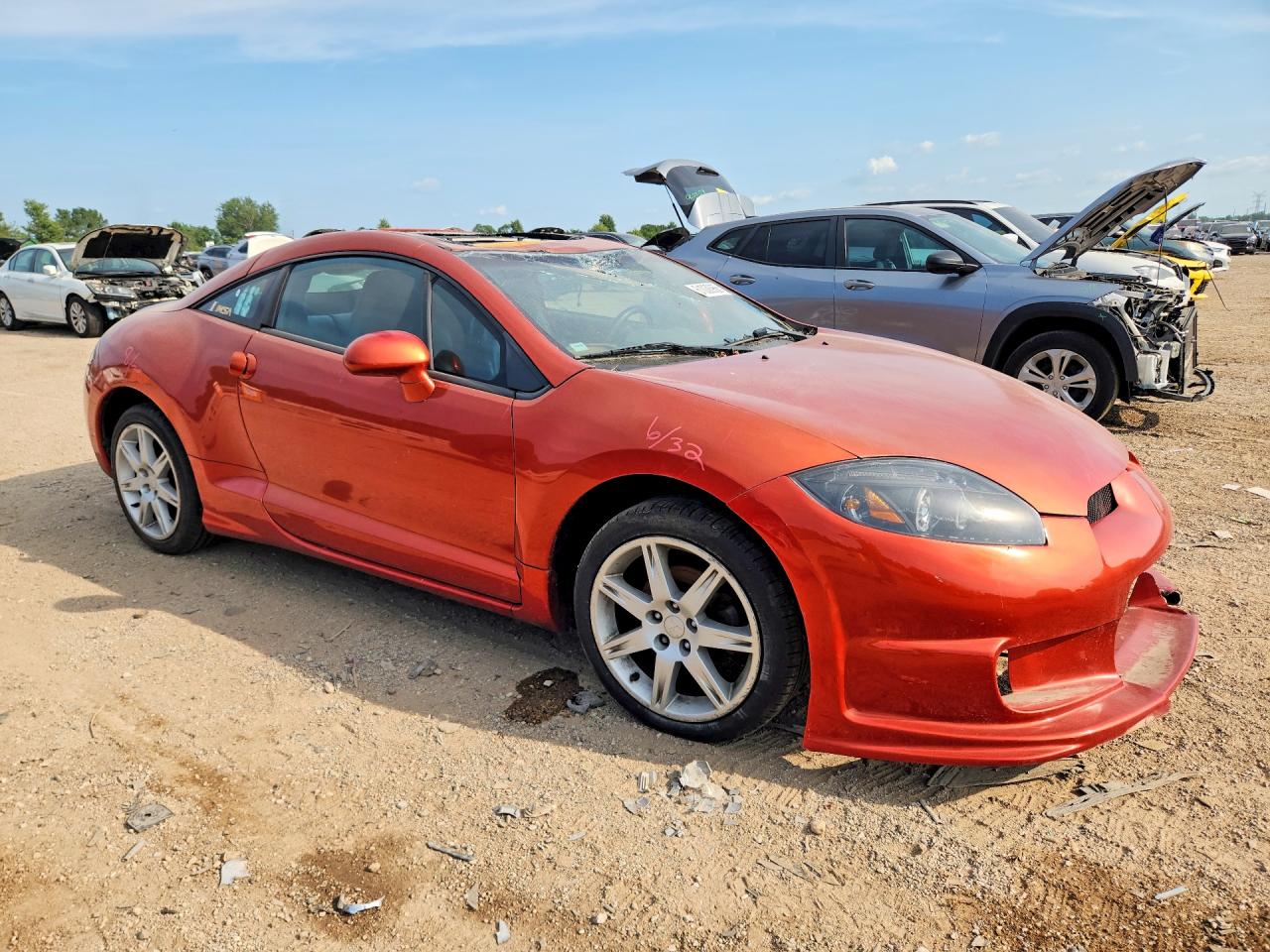 2007 Mitsubishi Eclipse Es Оранжевый vin: 4A3AK64F97E070381