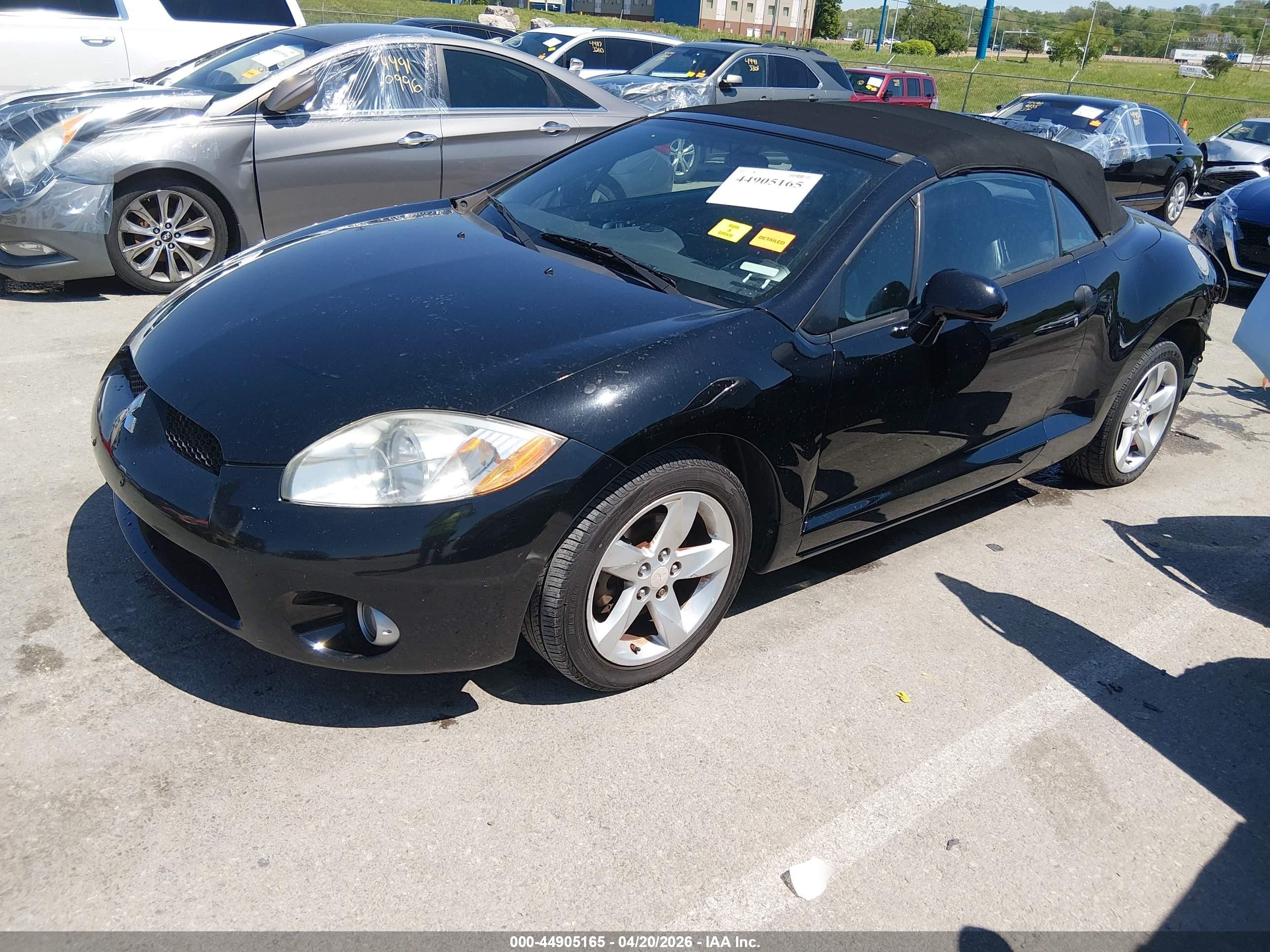 2008 Mitsubishi Eclipse Spyder Gs Black vin: 4A3AL25F08E008566