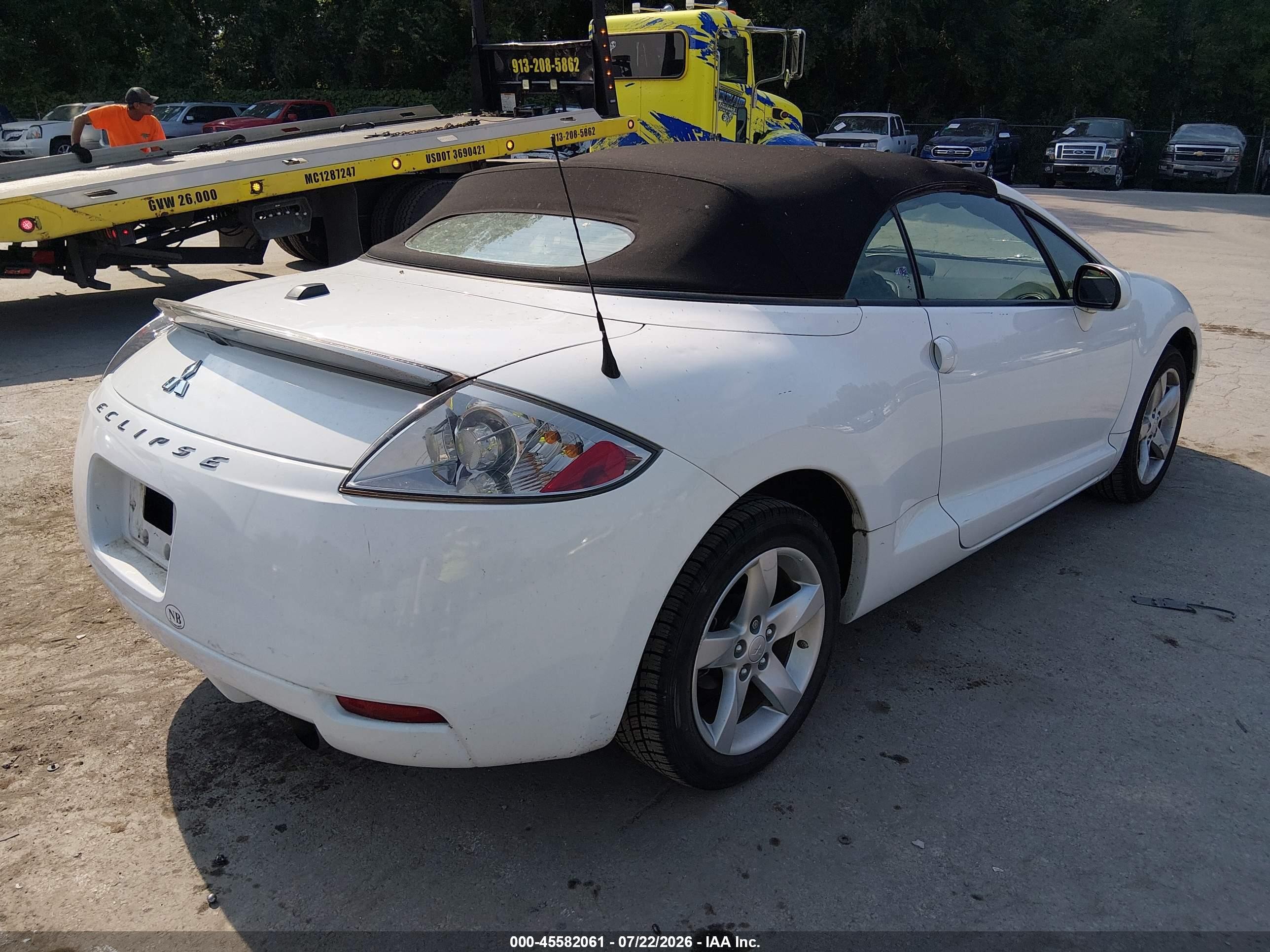 2008 Mitsubishi Eclipse Spyder Gs White vin: 4A3AL25F08E035394