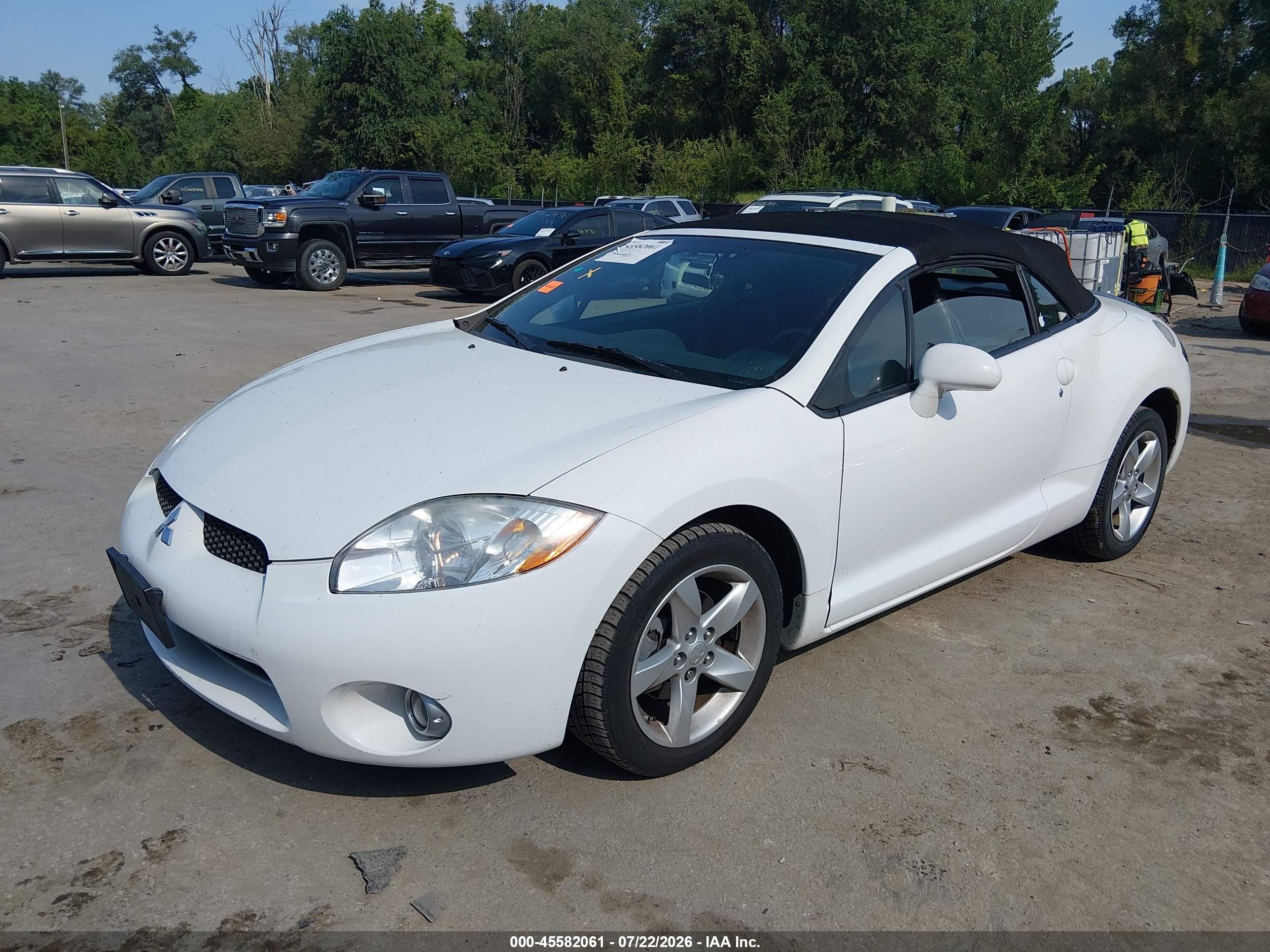 2008 Mitsubishi Eclipse Spyder Gs White vin: 4A3AL25F08E035394