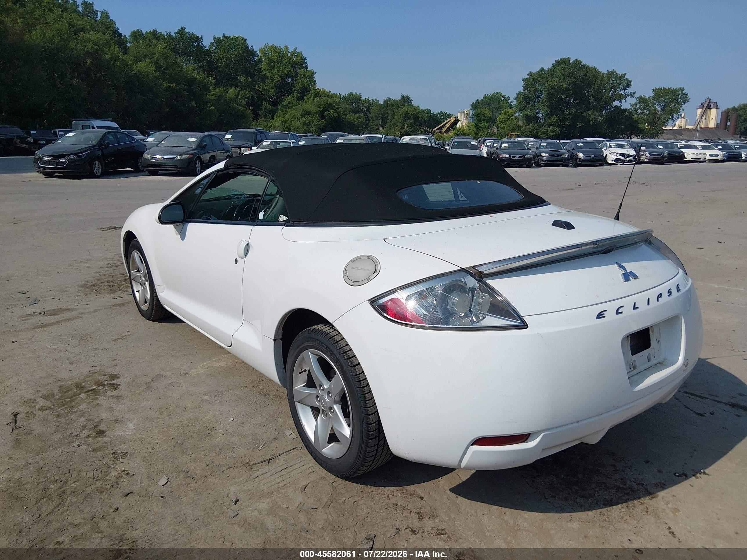 2008 Mitsubishi Eclipse Spyder Gs White vin: 4A3AL25F08E035394