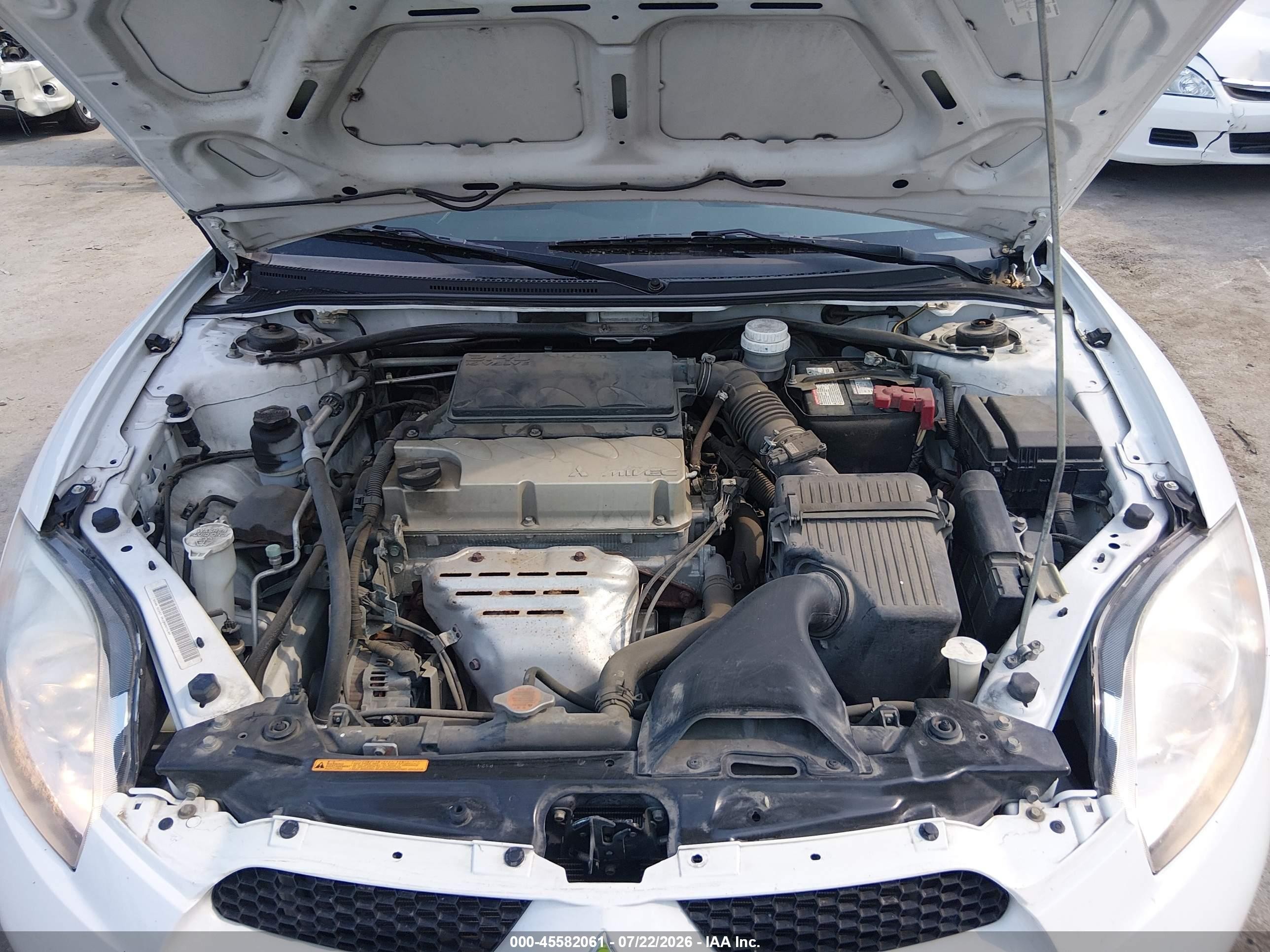 2008 Mitsubishi Eclipse Spyder Gs White vin: 4A3AL25F08E035394