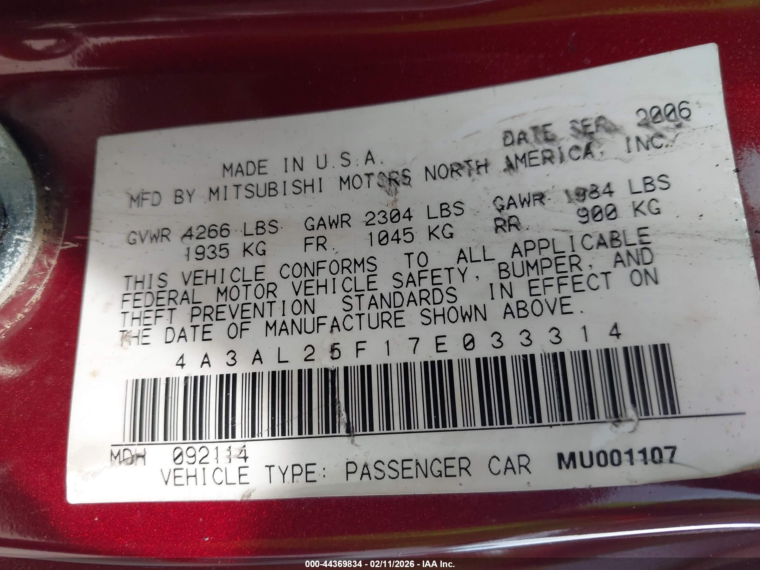 2007 Mitsubishi Eclipse Spyder Gs Maroon vin: 4A3AL25F17E033314