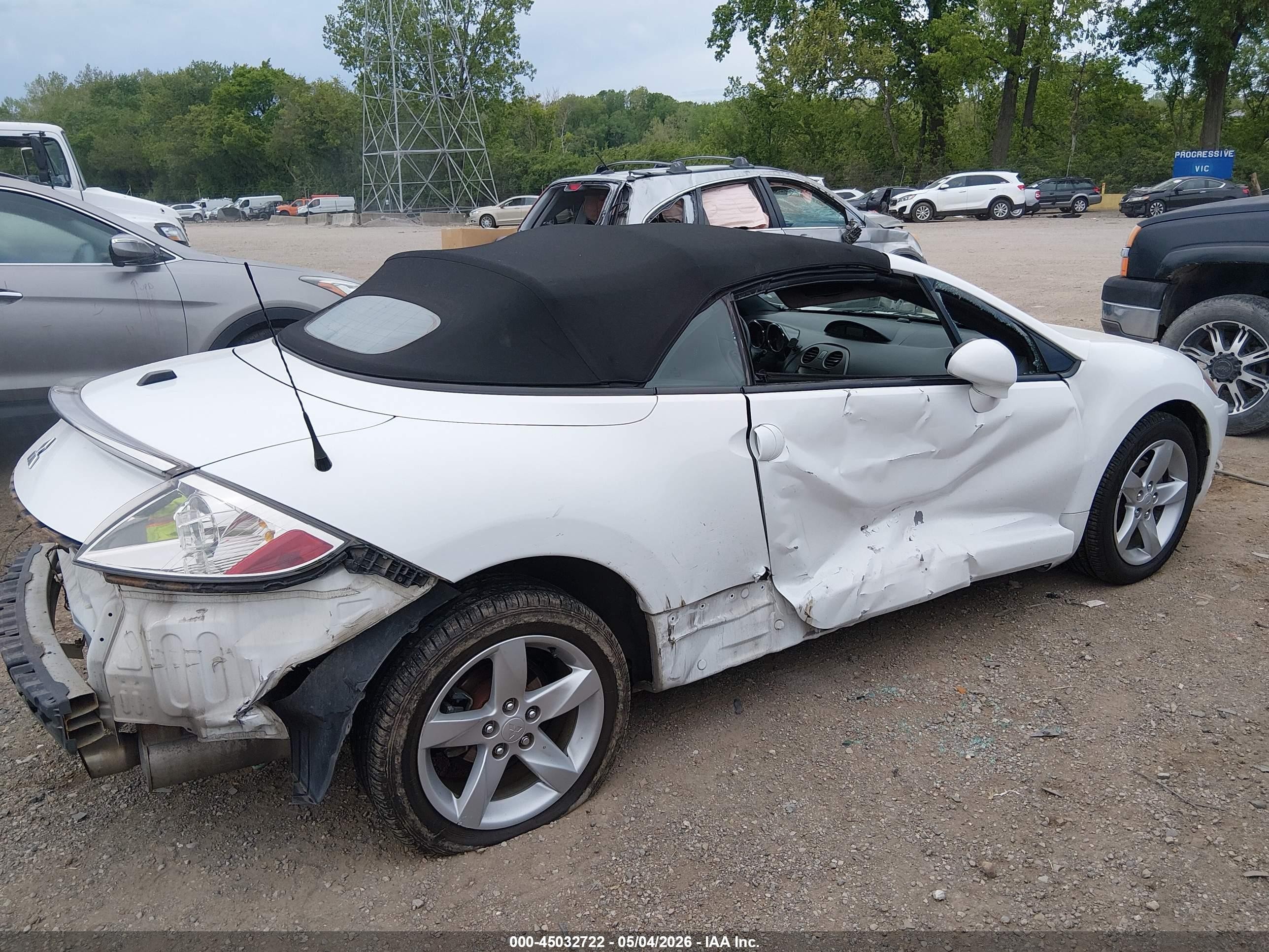 2009 Mitsubishi Eclipse Spyder Gs White vin: 4A3AL25F29E030036
