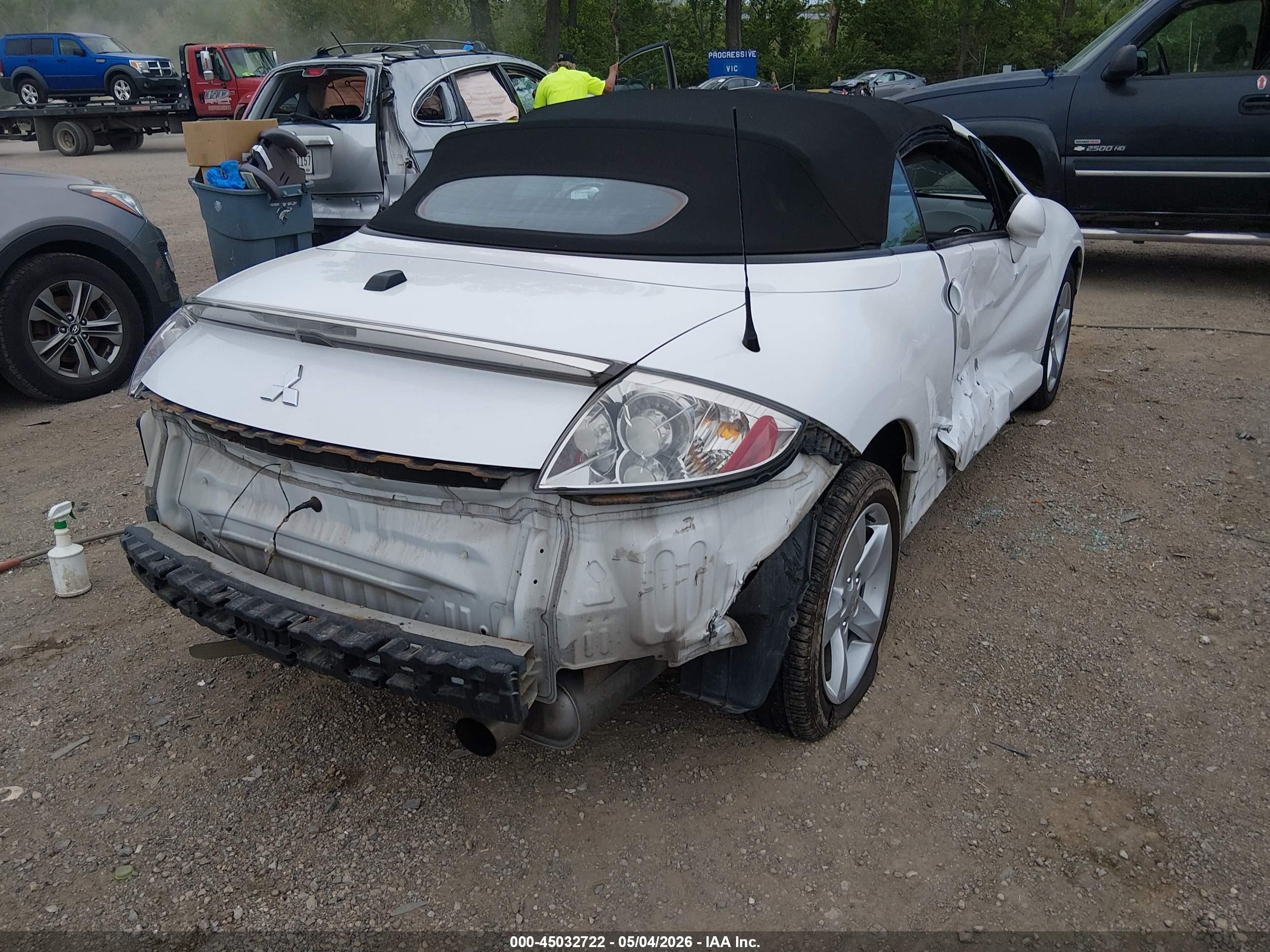 2009 Mitsubishi Eclipse Spyder Gs White vin: 4A3AL25F29E030036