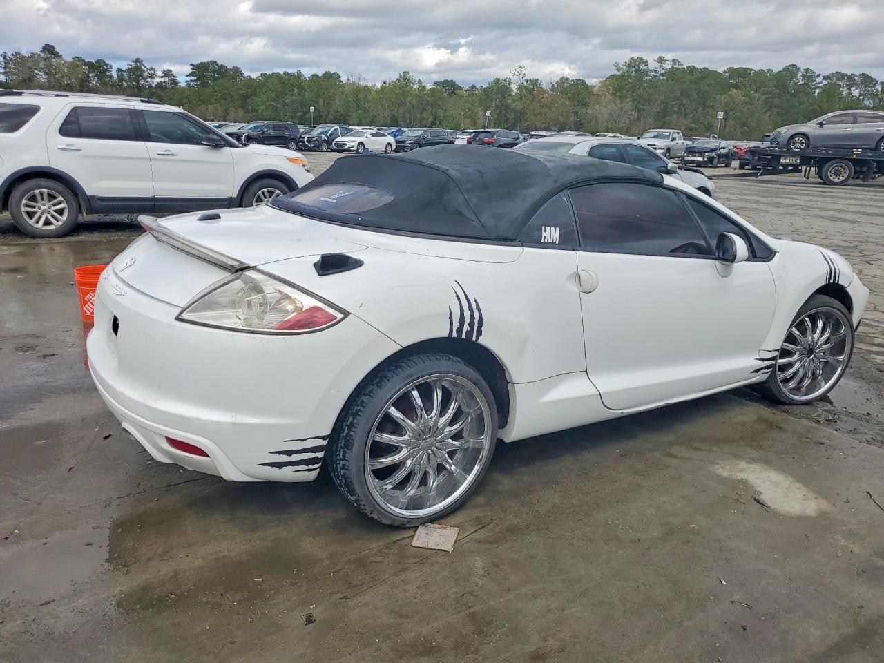 2009 Mitsubishi Eclipse Spyder Gs White vin: 4A3AL25F29E039397