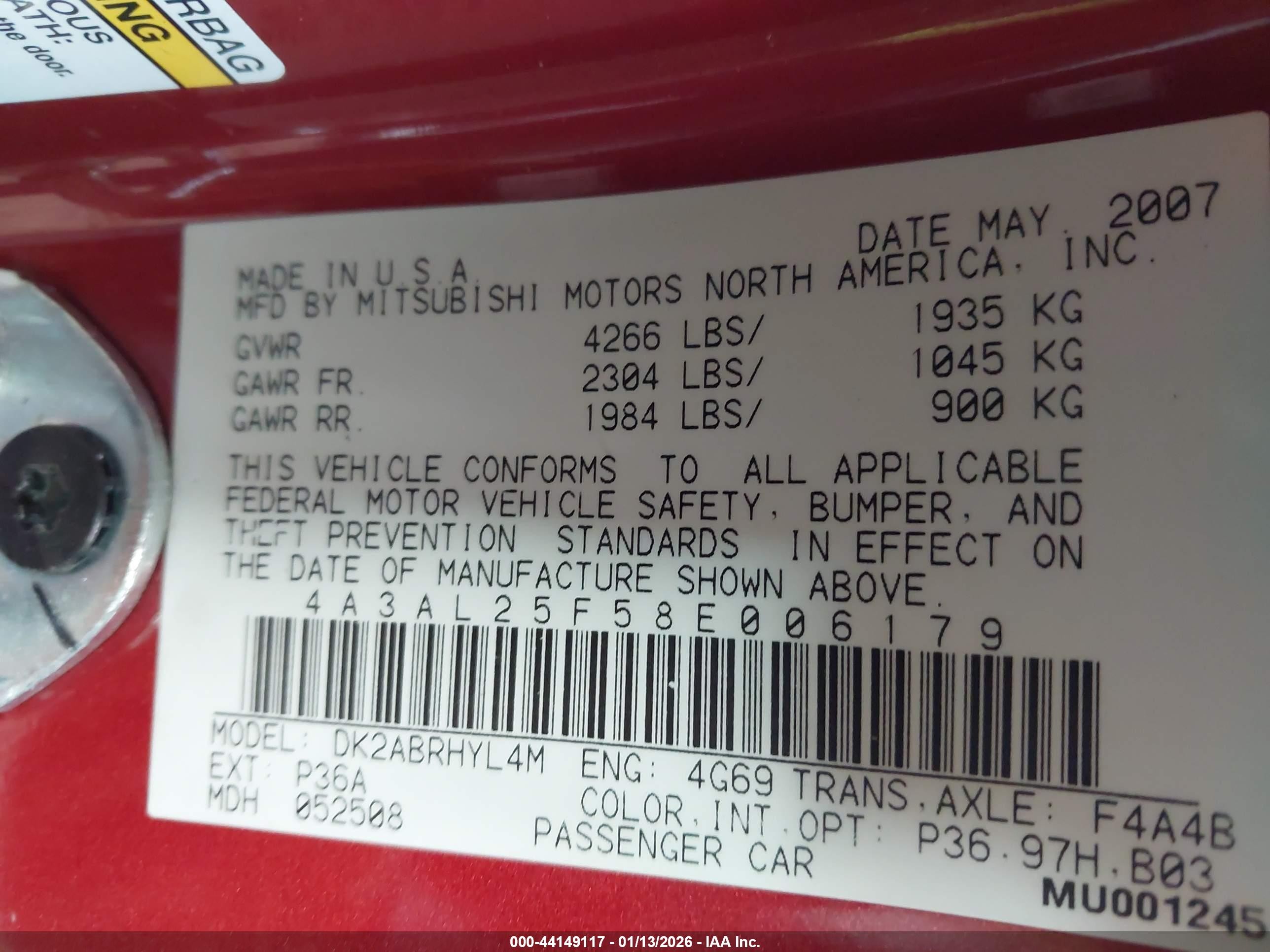 2008 Mitsubishi Eclipse Spyder Gs Red vin: 4A3AL25F58E006179