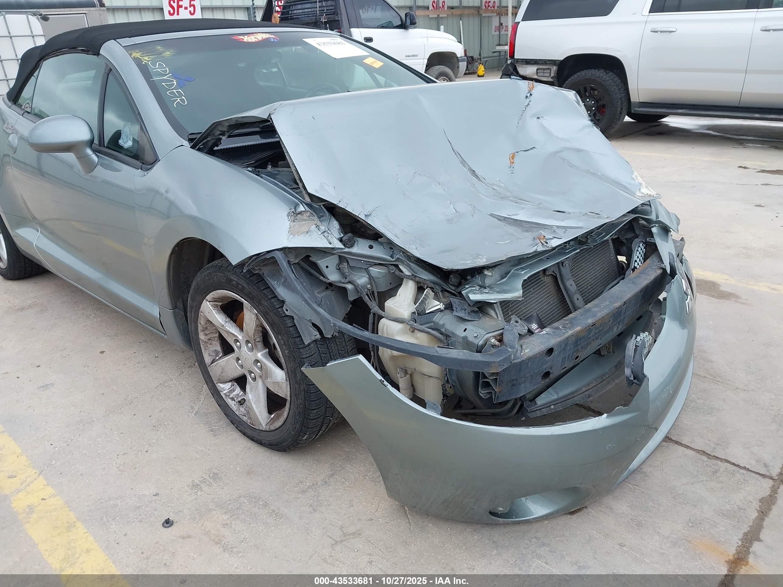 2008 Mitsubishi Eclipse Spyder Gs Серый vin: 4A3AL25F68E027137
