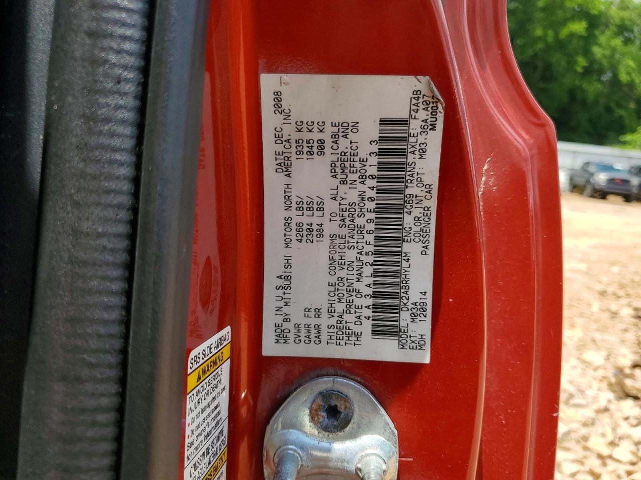 2009 Mitsubishi Eclipse Spyder Gs Orange vin: 4A3AL25F69E040133