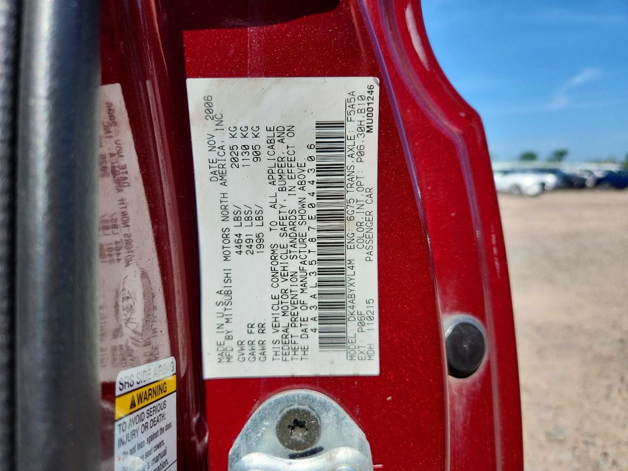2007 Mitsubishi Eclipse Spyder Gt Burgundy vin: 4A3AL35T87E044306