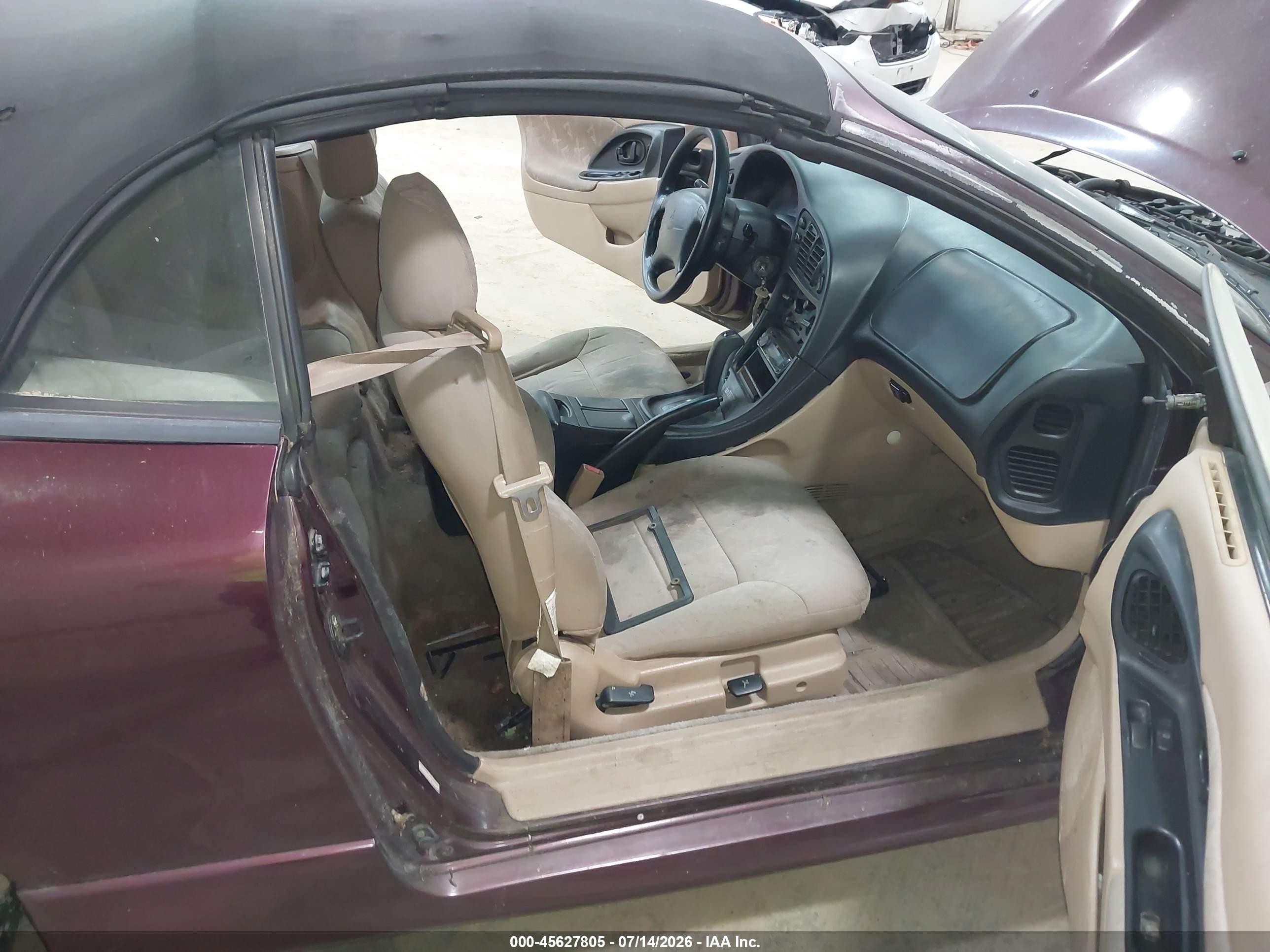 1998 Mitsubishi Eclipse Spyder Gs Burgundy vin: 4A3AX35G3WE058099