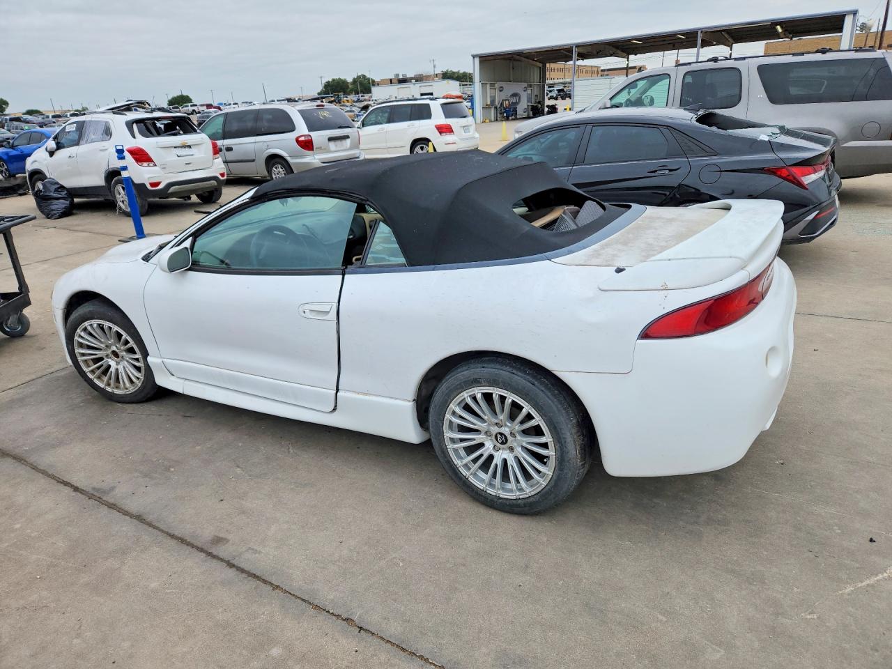 1999 Mitsubishi Eclipse Spyder Gs White vin: 4A3AX35G7XE011398