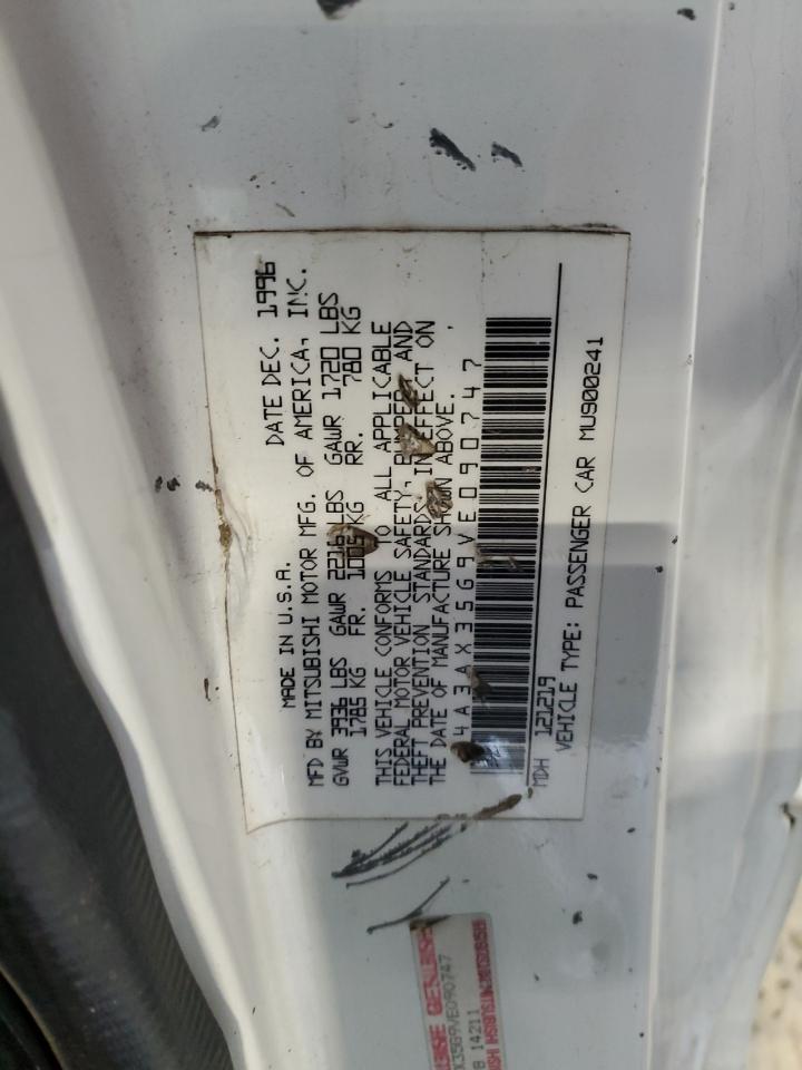 1997 Mitsubishi Eclipse Spyder Gs White vin: 4A3AX35G9VE090747