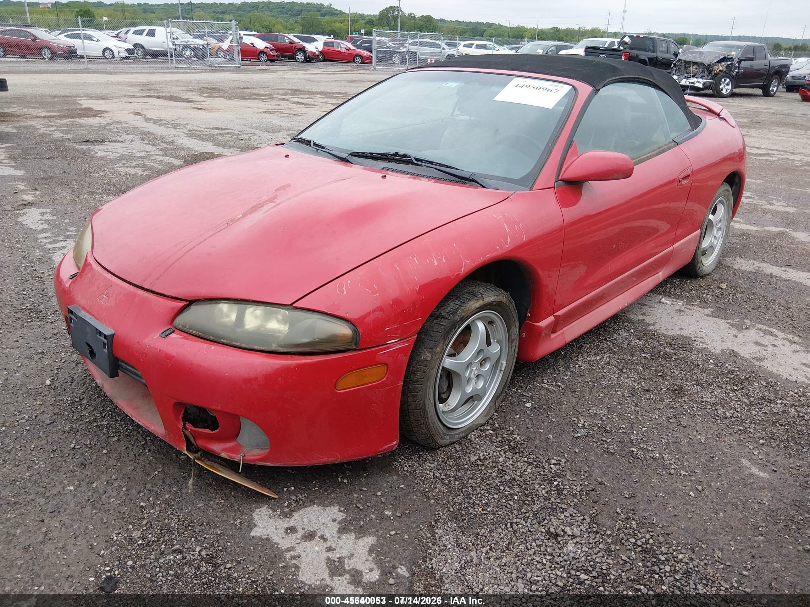 1999 Mitsubishi Eclipse Spyder Gs Red vin: 4A3AX35GXXE033685