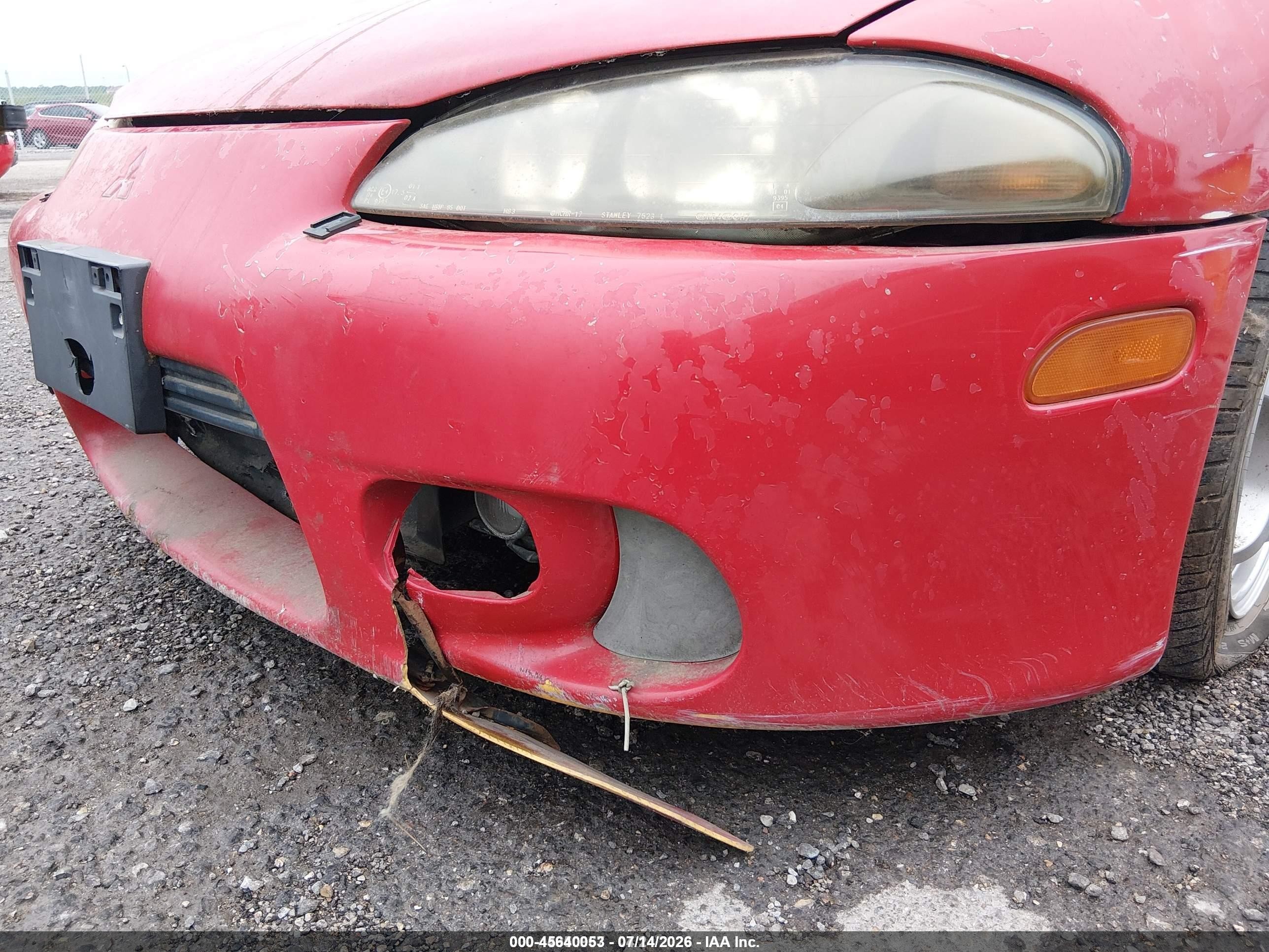 1999 Mitsubishi Eclipse Spyder Gs Red vin: 4A3AX35GXXE033685