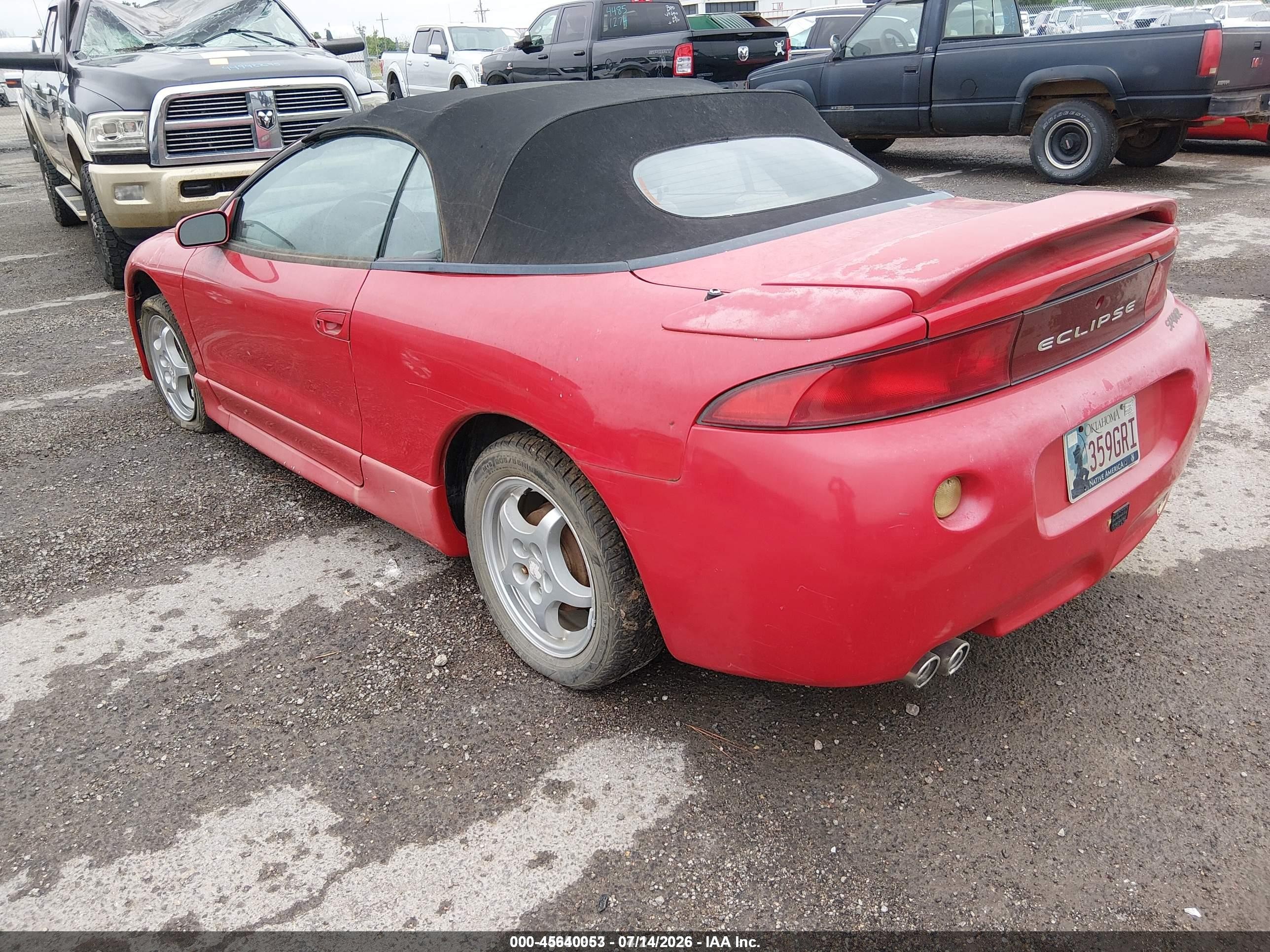 1999 Mitsubishi Eclipse Spyder Gs Red vin: 4A3AX35GXXE033685