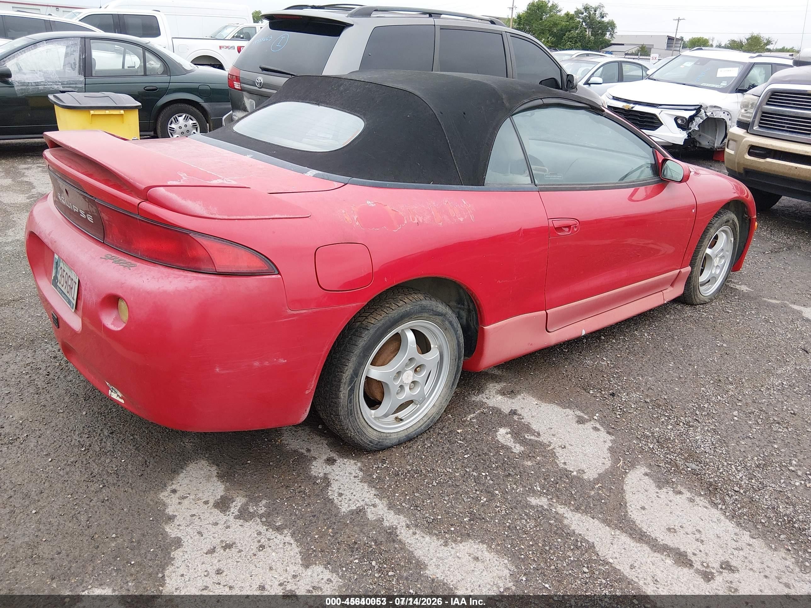 1999 Mitsubishi Eclipse Spyder Gs Red vin: 4A3AX35GXXE033685