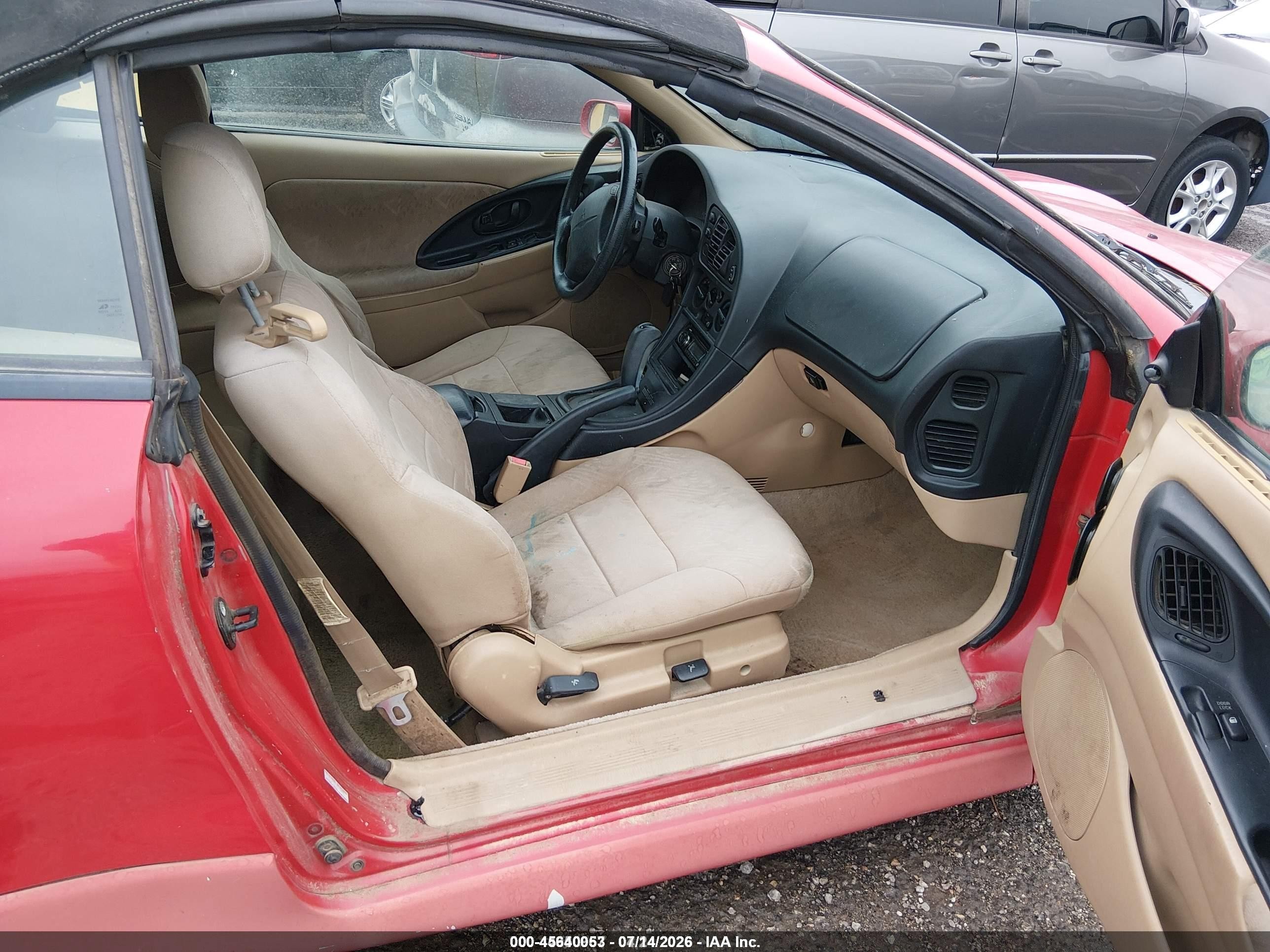 1999 Mitsubishi Eclipse Spyder Gs Red vin: 4A3AX35GXXE033685