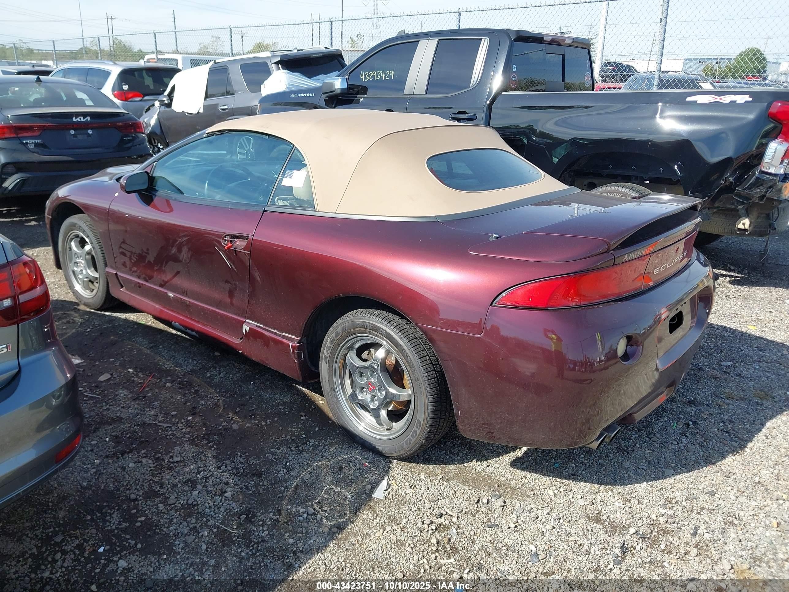 1997 Mitsubishi Eclipse Spyder Gst Maroon vin: 4A3AX55F6VE144878