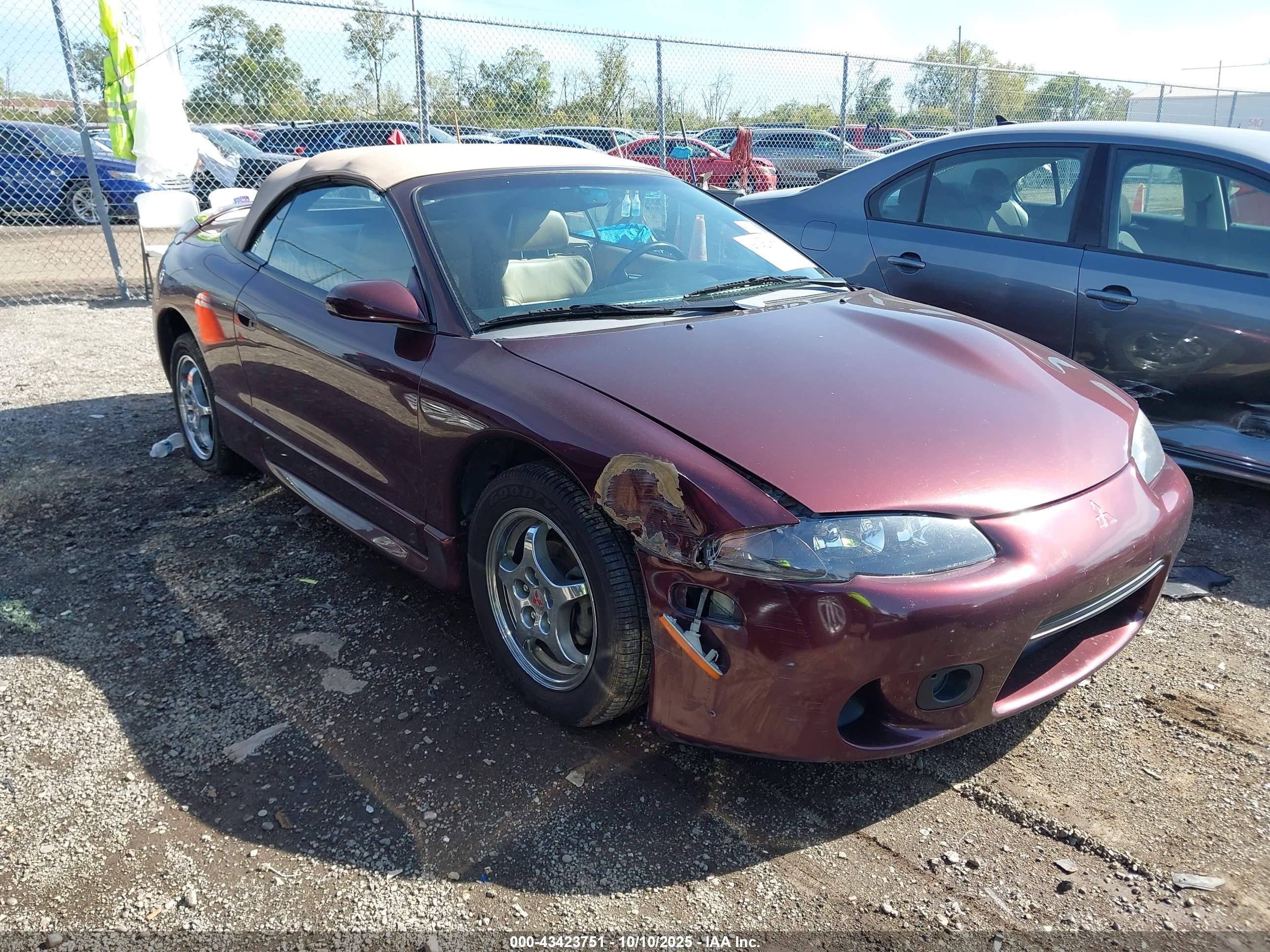 1997 Mitsubishi Eclipse Spyder Gst Maroon vin: 4A3AX55F6VE144878