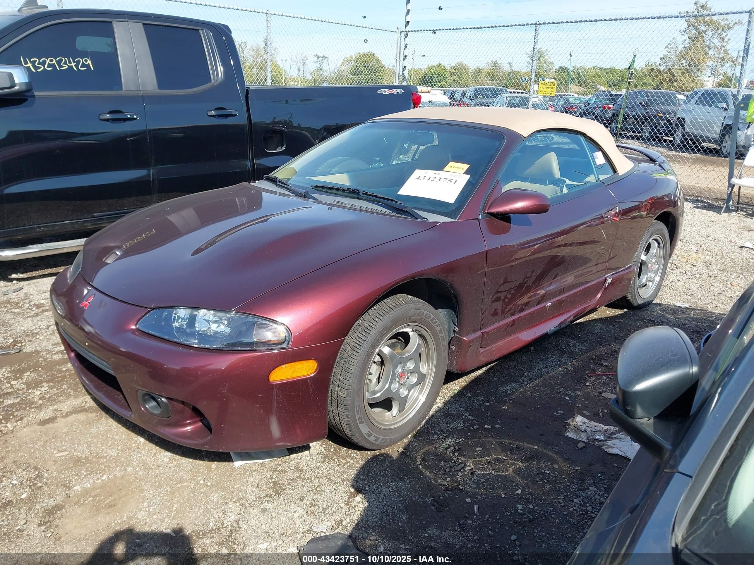 1997 Mitsubishi Eclipse Spyder Gst Maroon vin: 4A3AX55F6VE144878