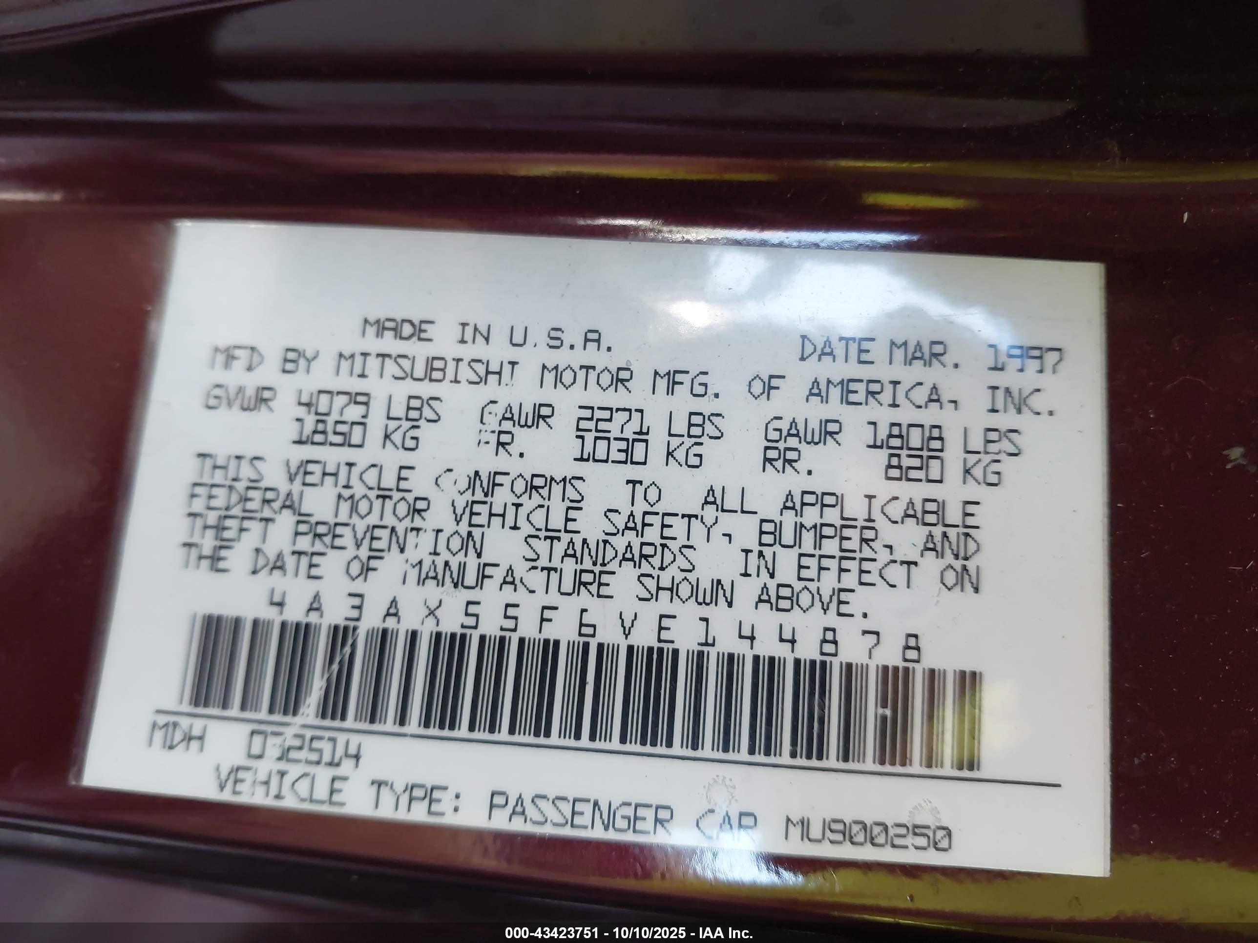 1997 Mitsubishi Eclipse Spyder Gst Maroon vin: 4A3AX55F6VE144878